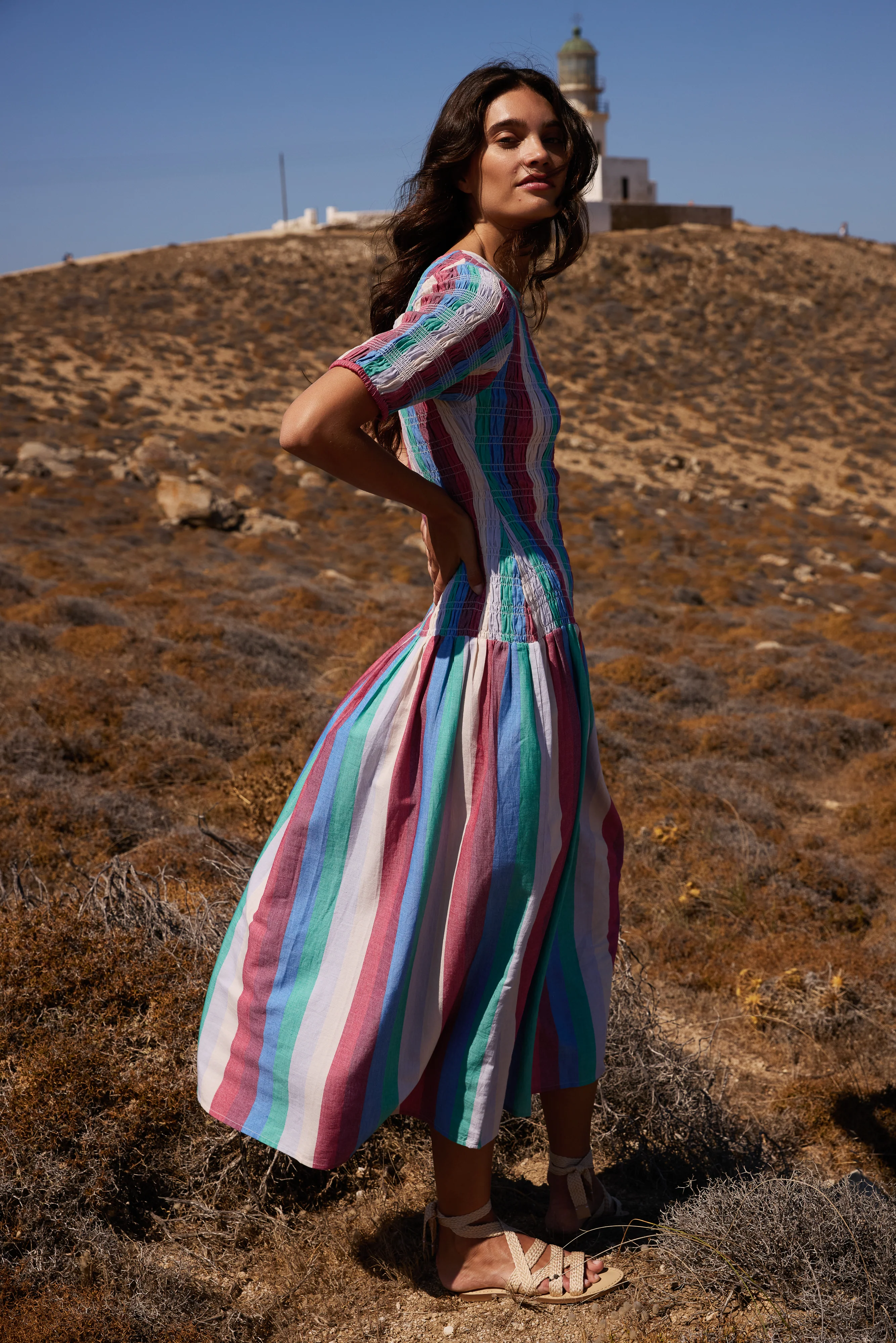 Smocked Drop Waist Maxi- Bennett Multi - Image 4