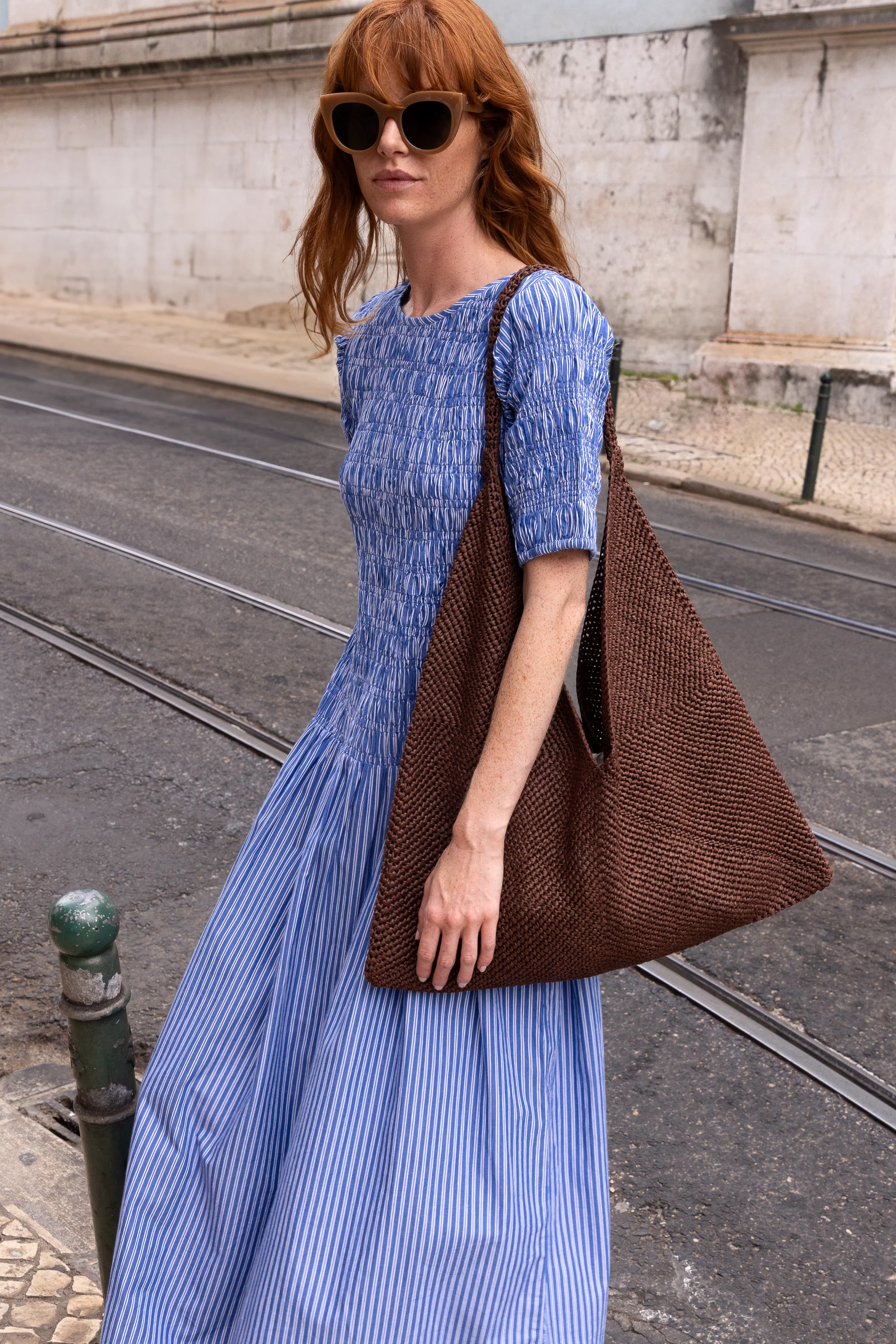 Smocked Drop Waist Maxi- Devon Blue - Image 6