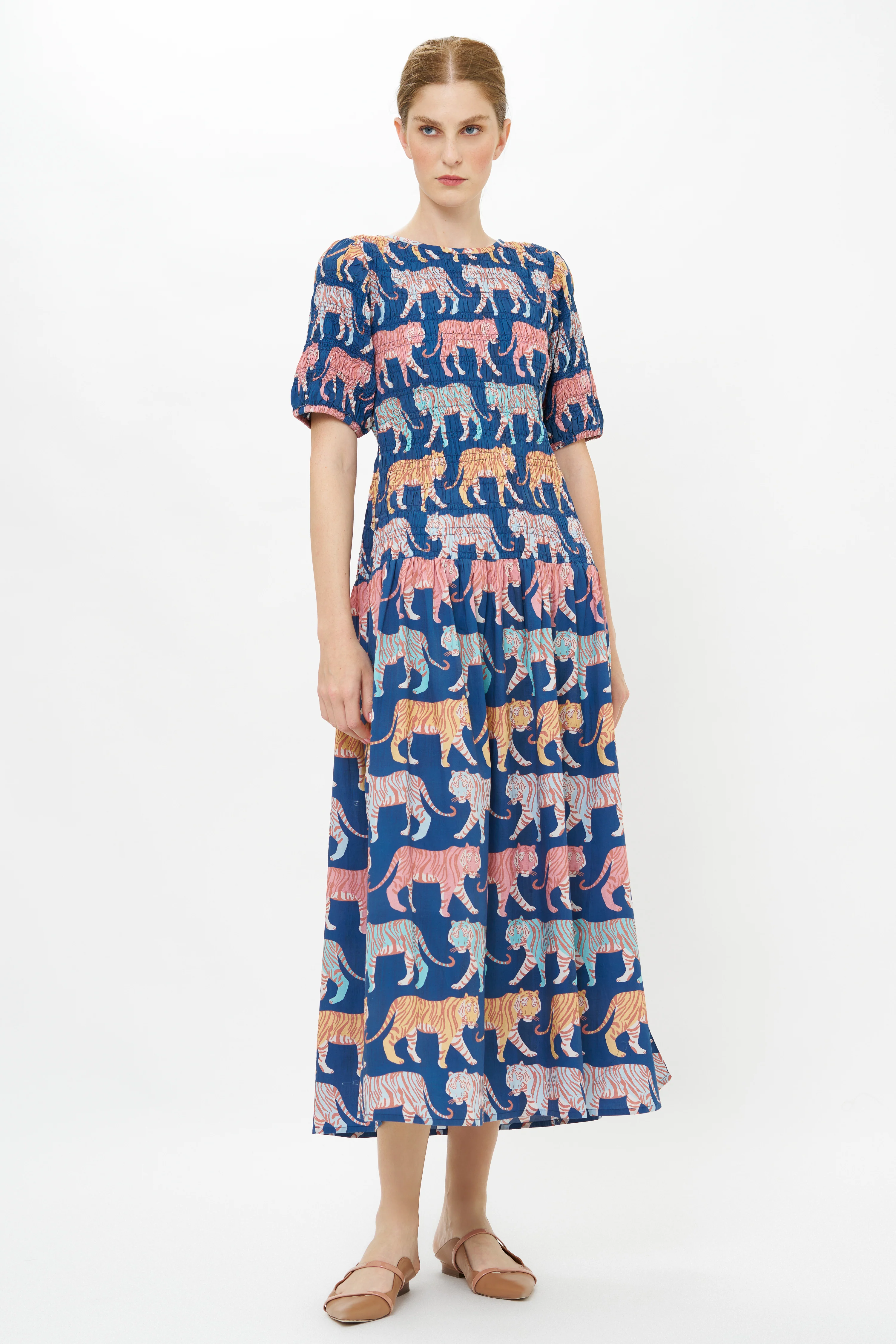 Smocked Drop Waist Maxi- Raj Navy - Image 4