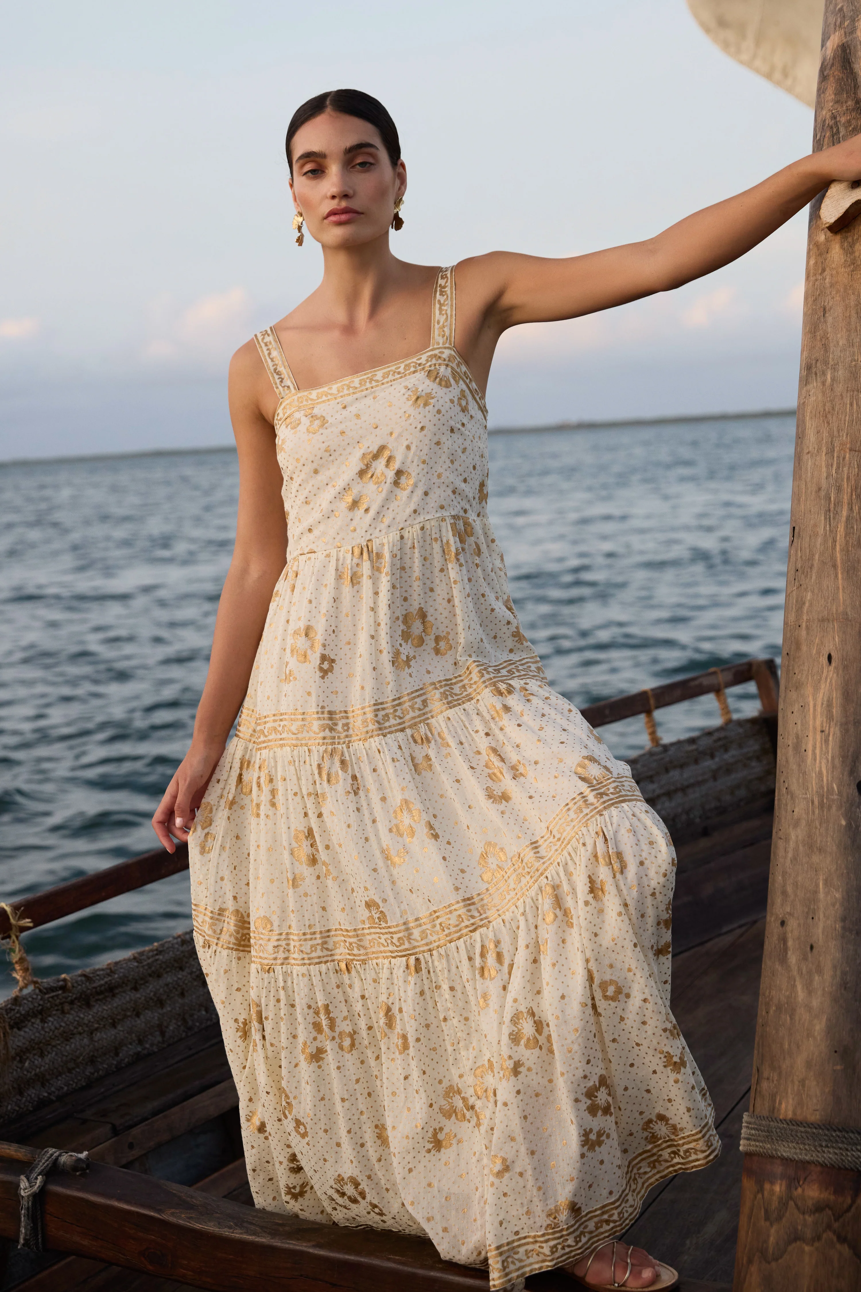 Strappy Maxi- Carlin Cream Gold - Image 3