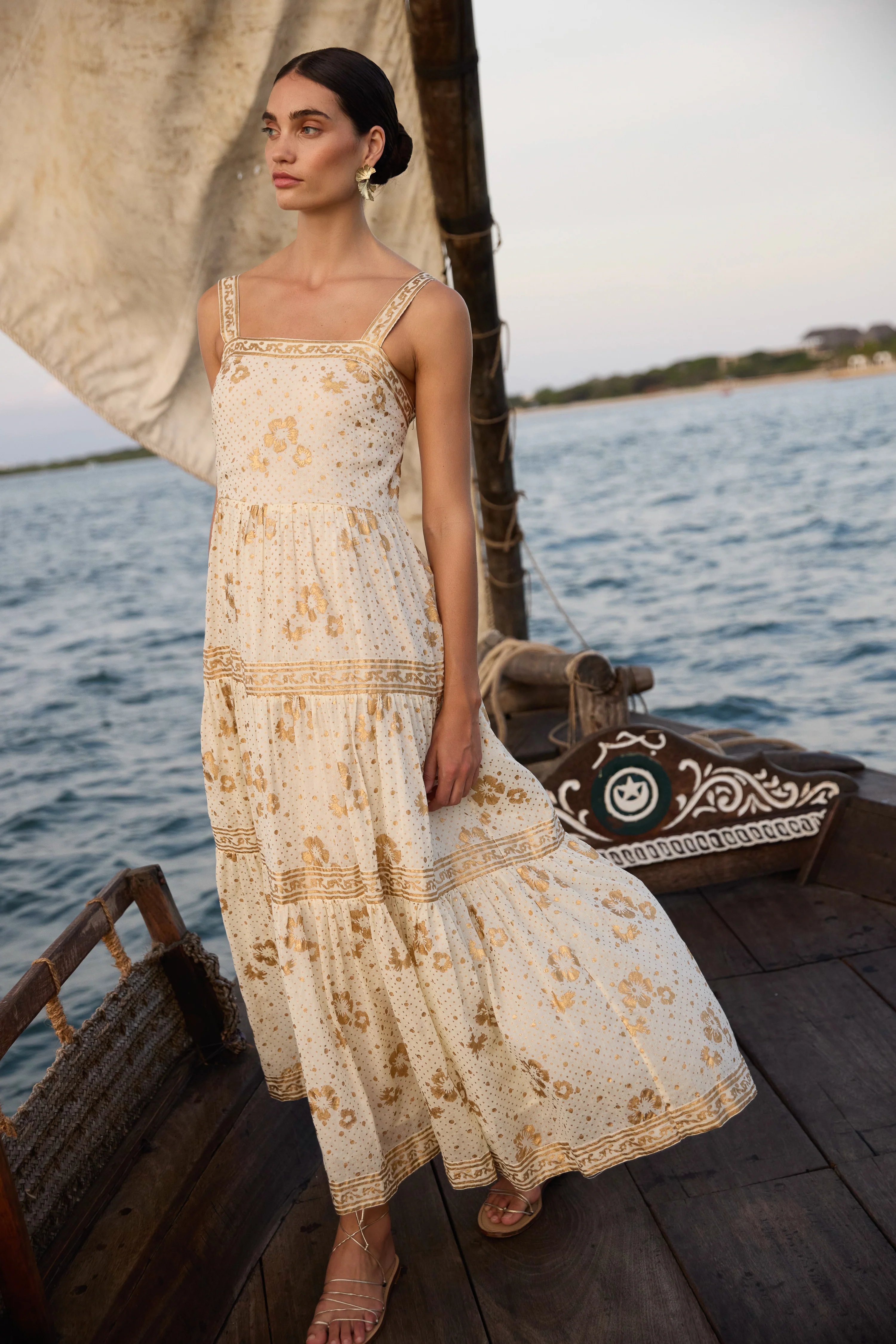 Strappy Maxi- Carlin Cream Gold - Image 4