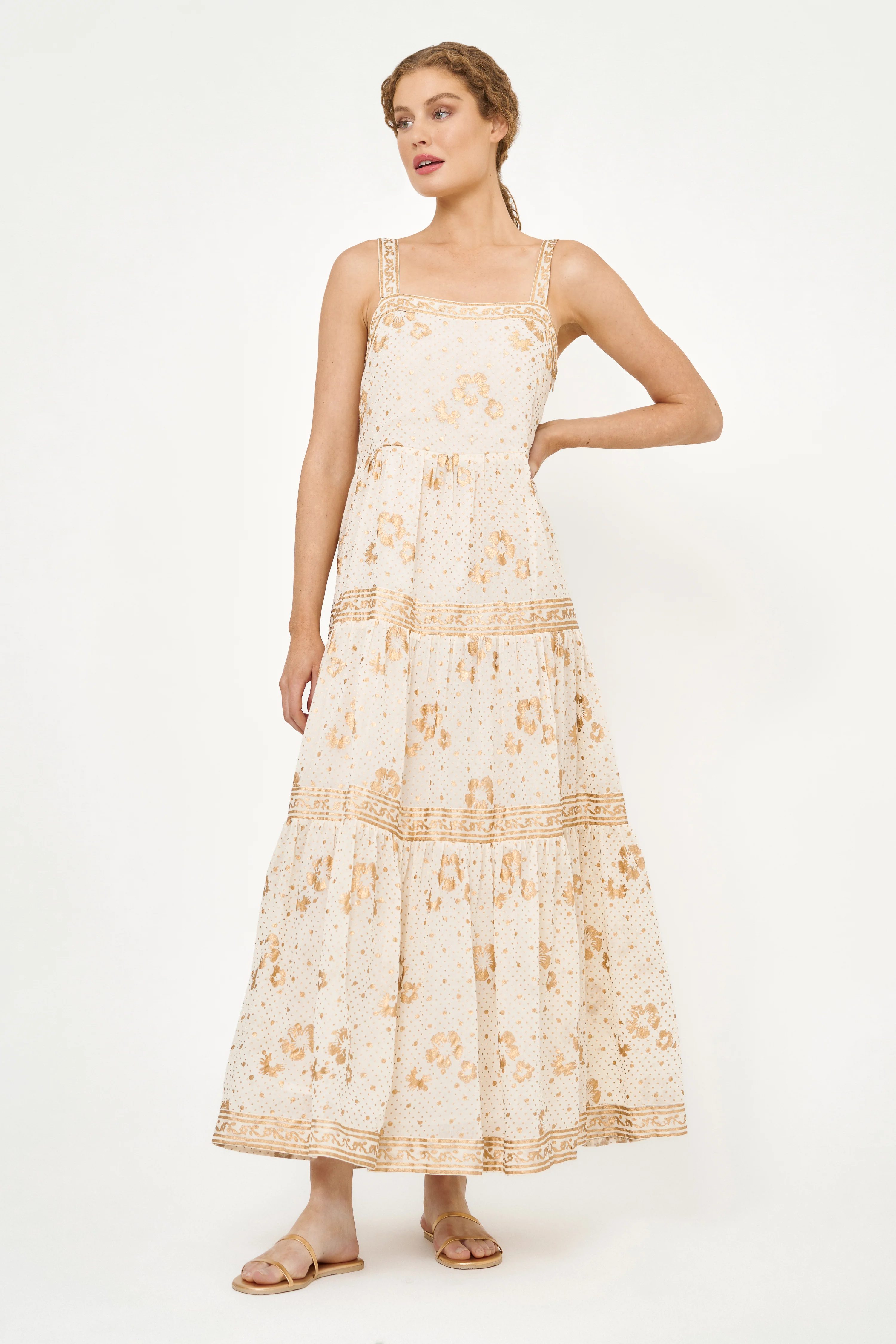 Strappy Maxi- Carlin Cream Gold - Image 9