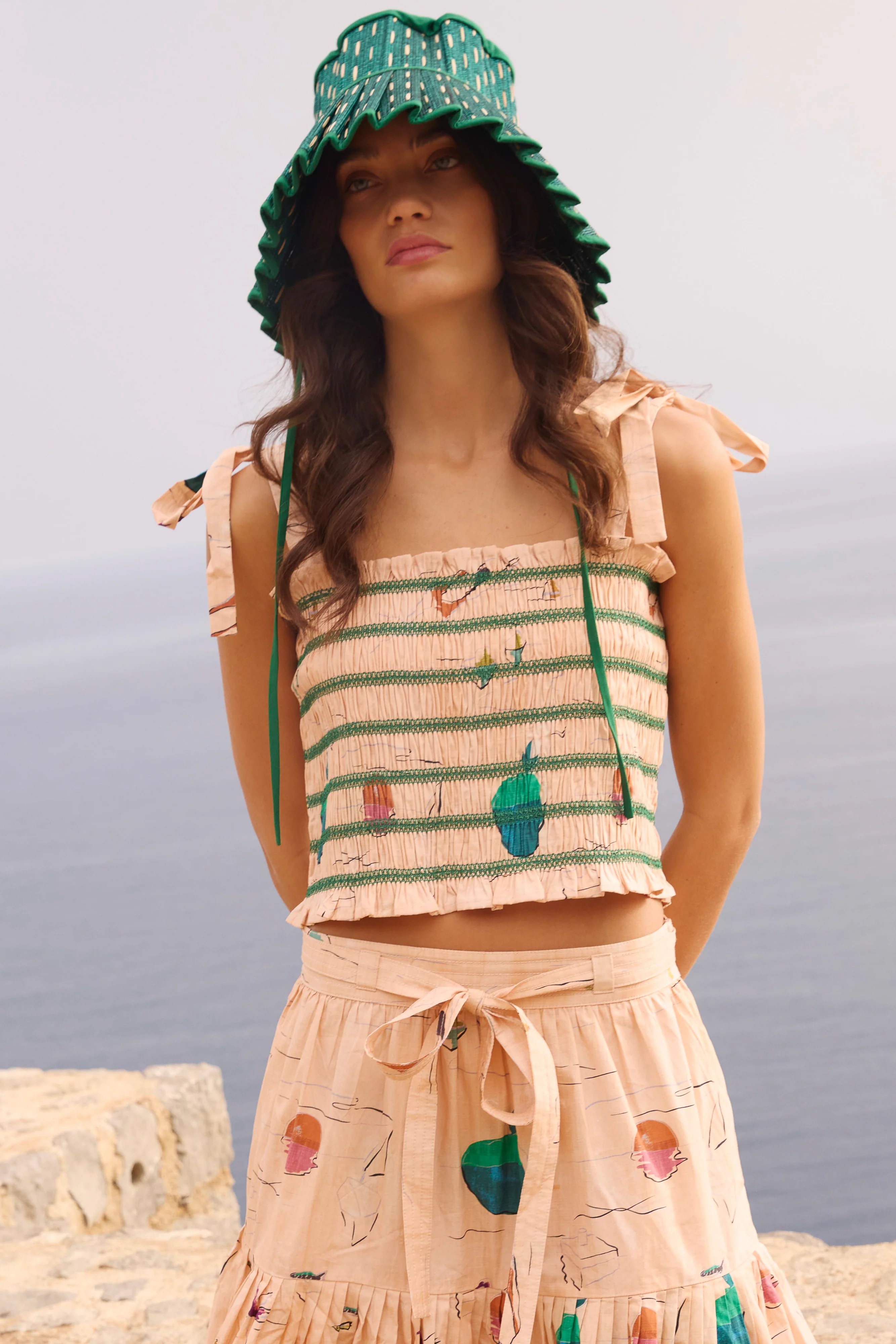 Ella Top- Dip Green