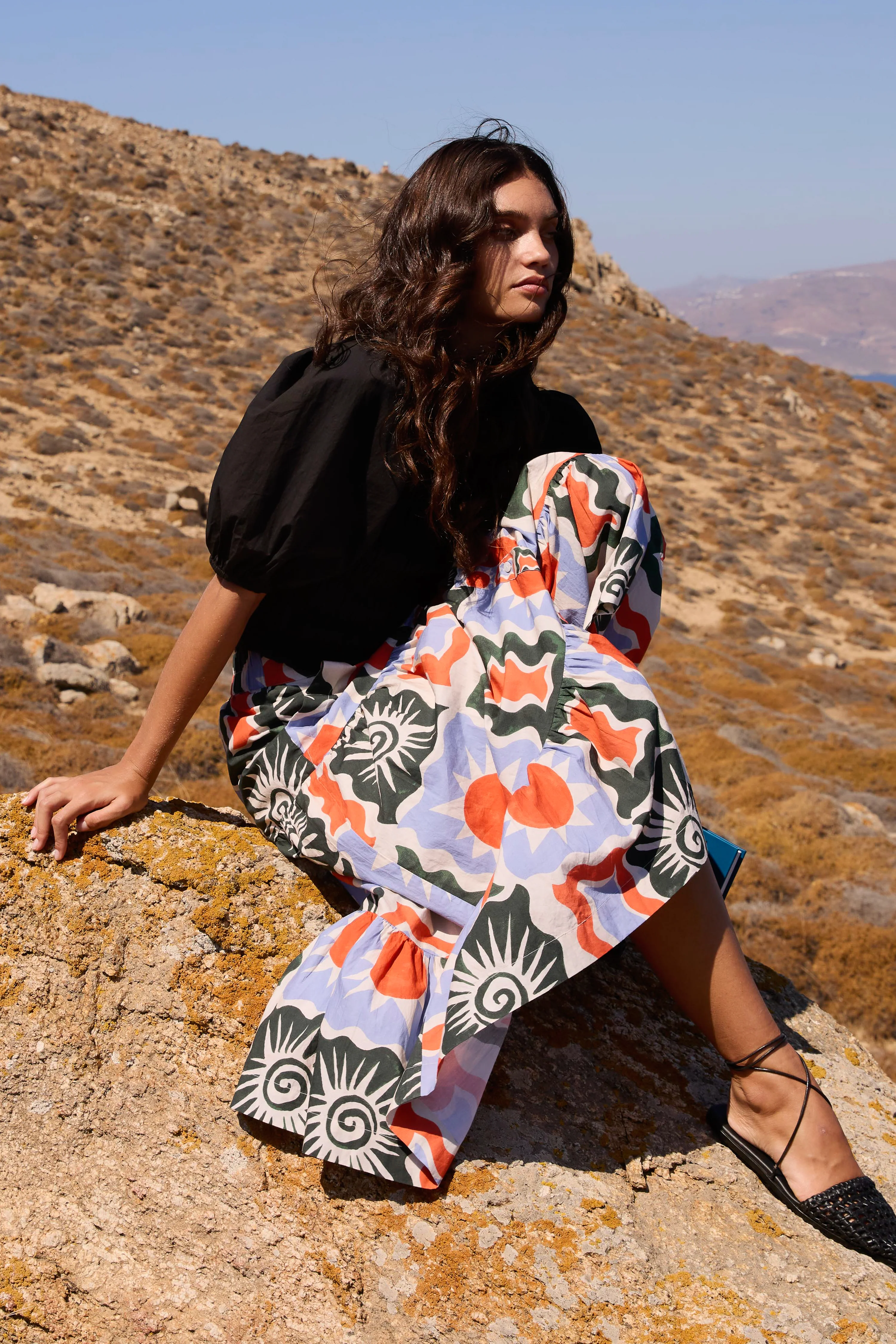 Button Front Skirt- Helios Blue - Image 10
