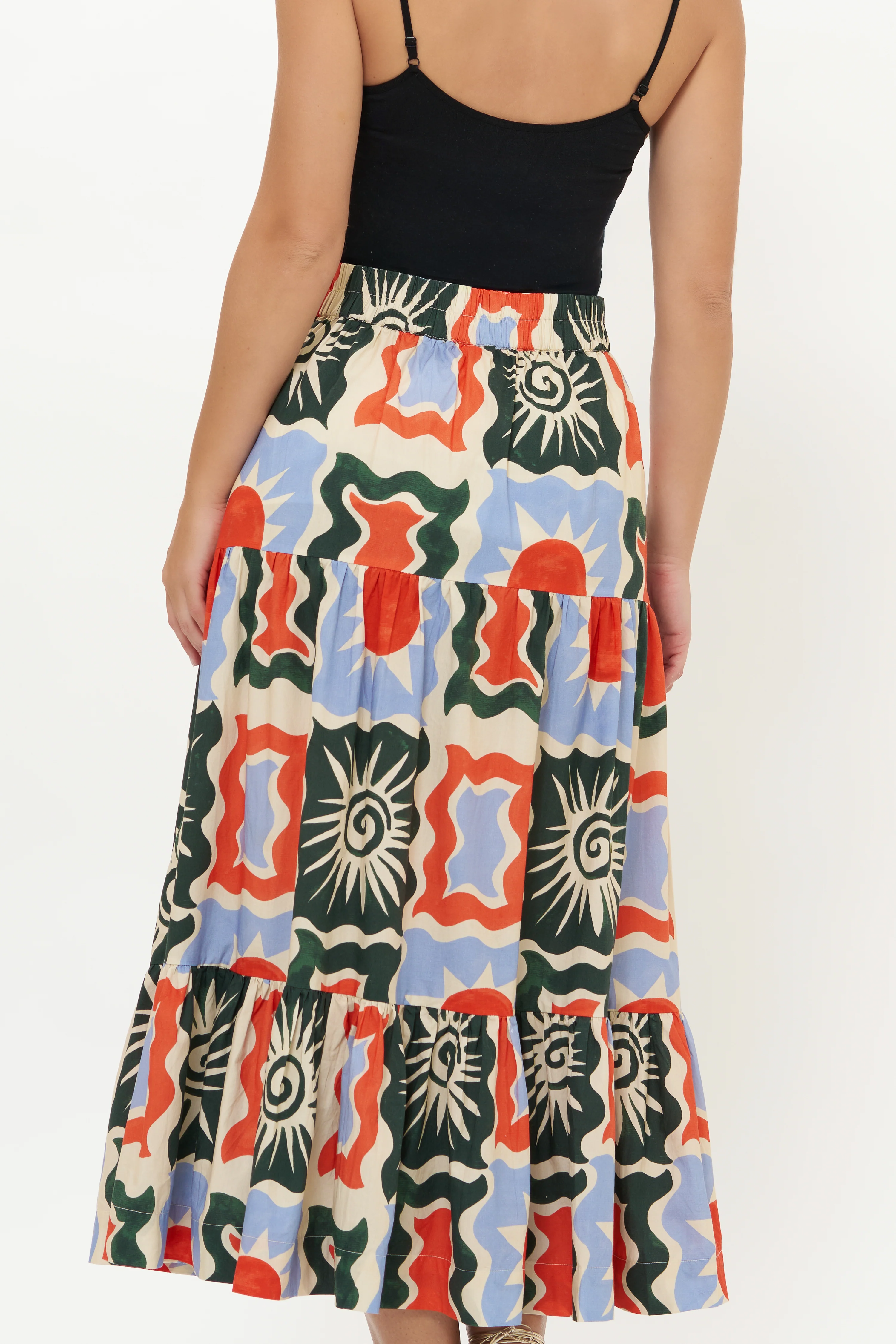 Button Front Skirt- Helios Blue - Image 14
