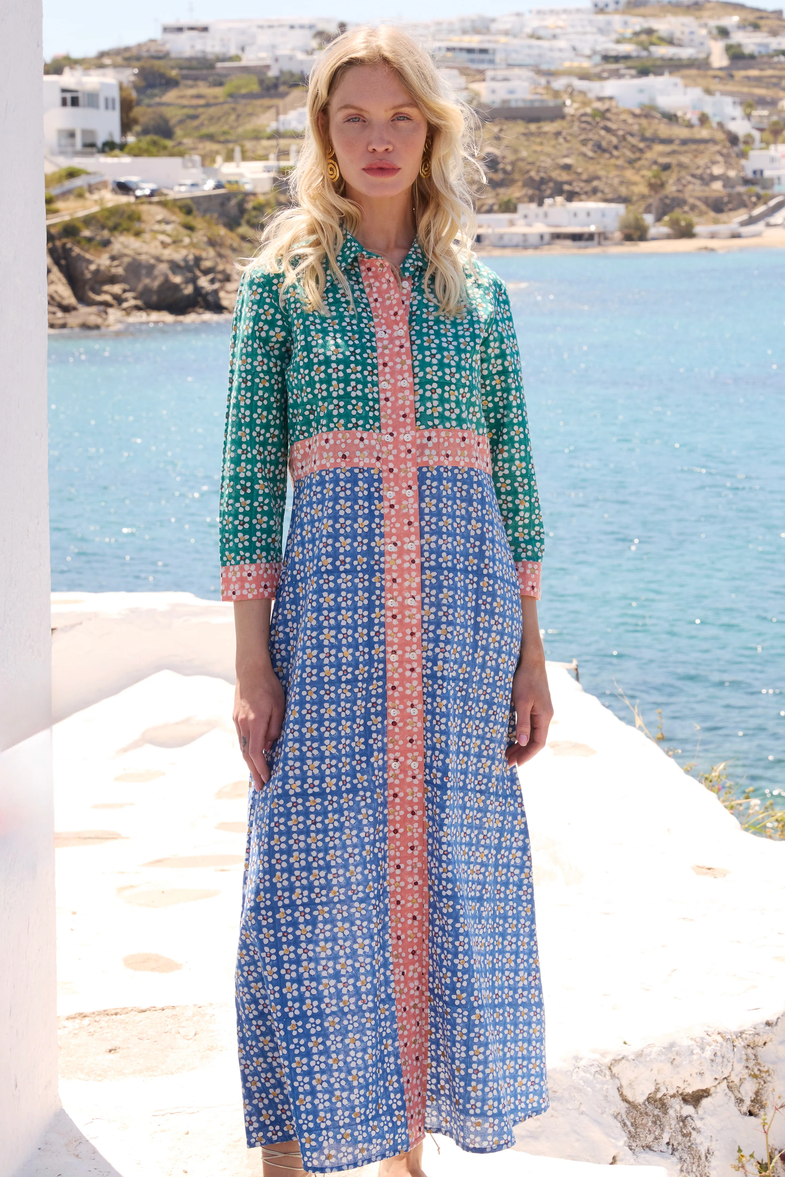 Shirt Dress Maxi- Aster Blue - Image 5