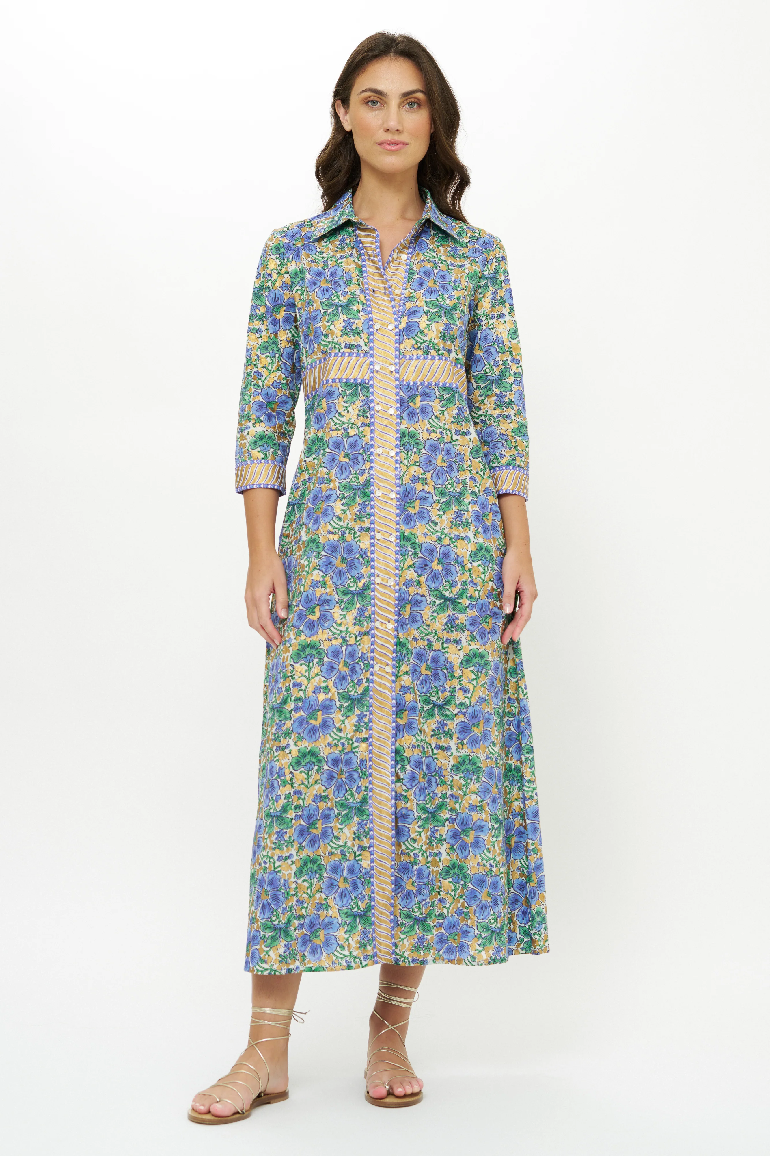 Shirt Dress Maxi- Matera Blue - Image 5