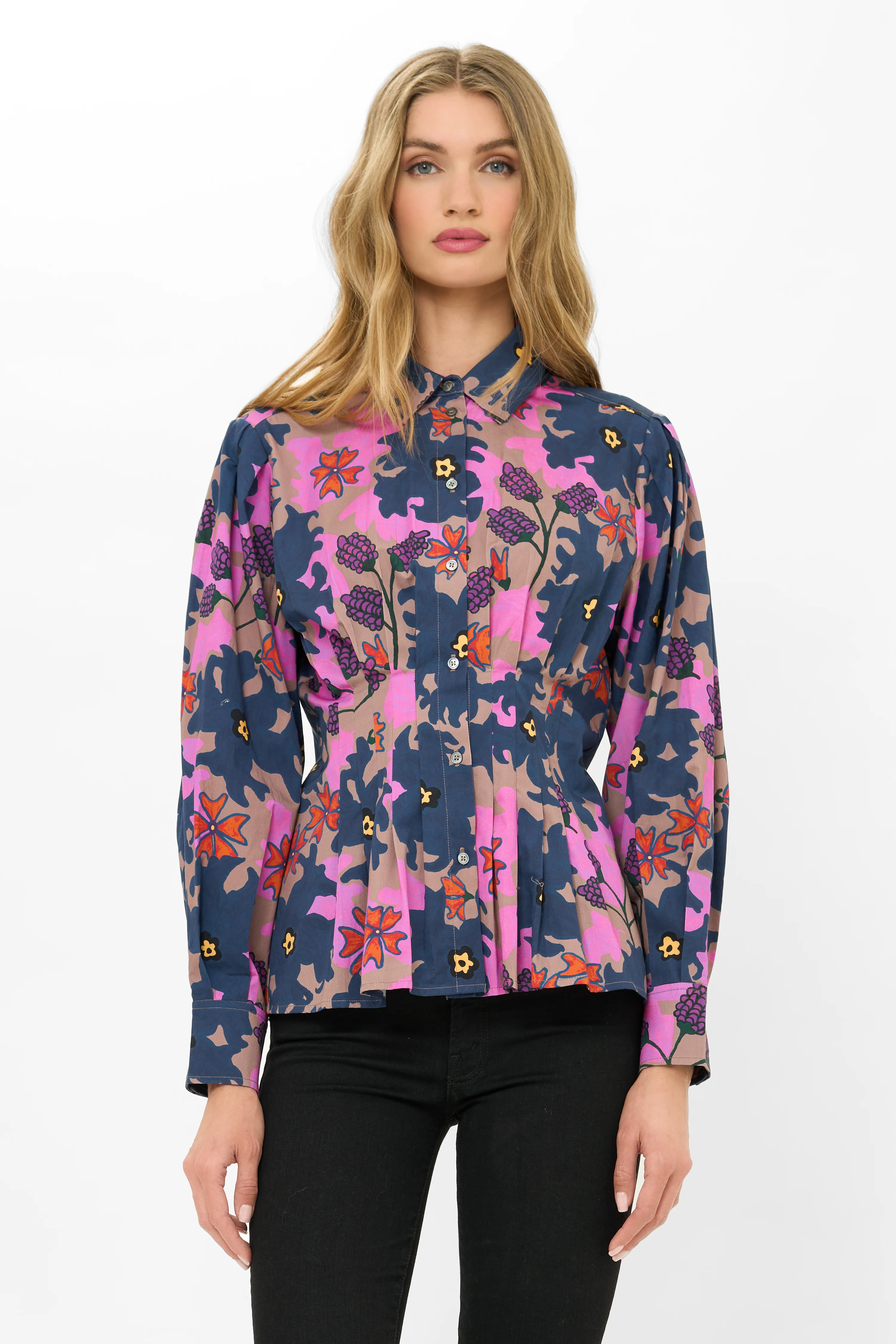Elizabeth Top- Suzani Navy - Image 5