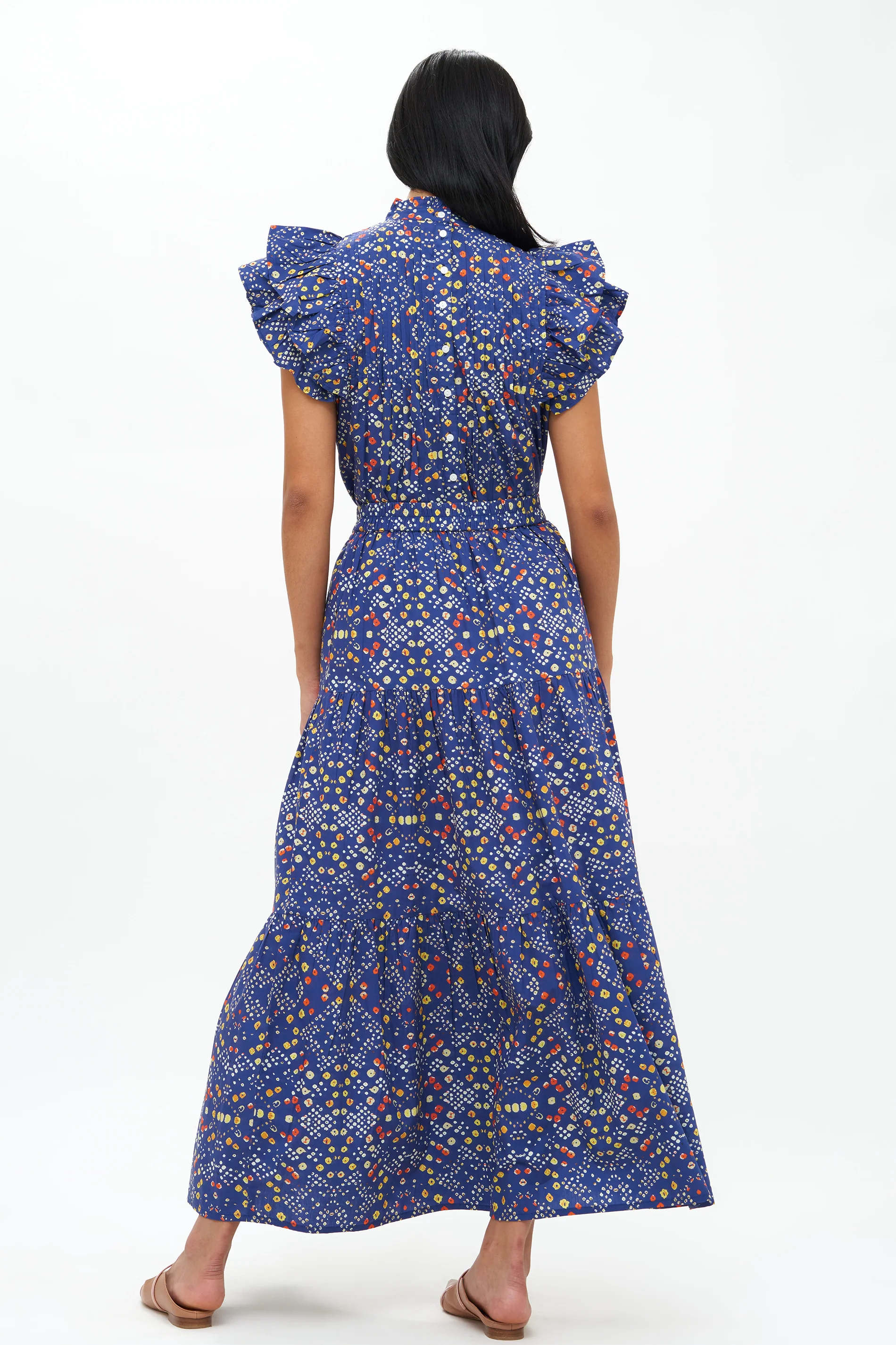 Tiered Maxi Skirt- Shibori Indigo - Image 3