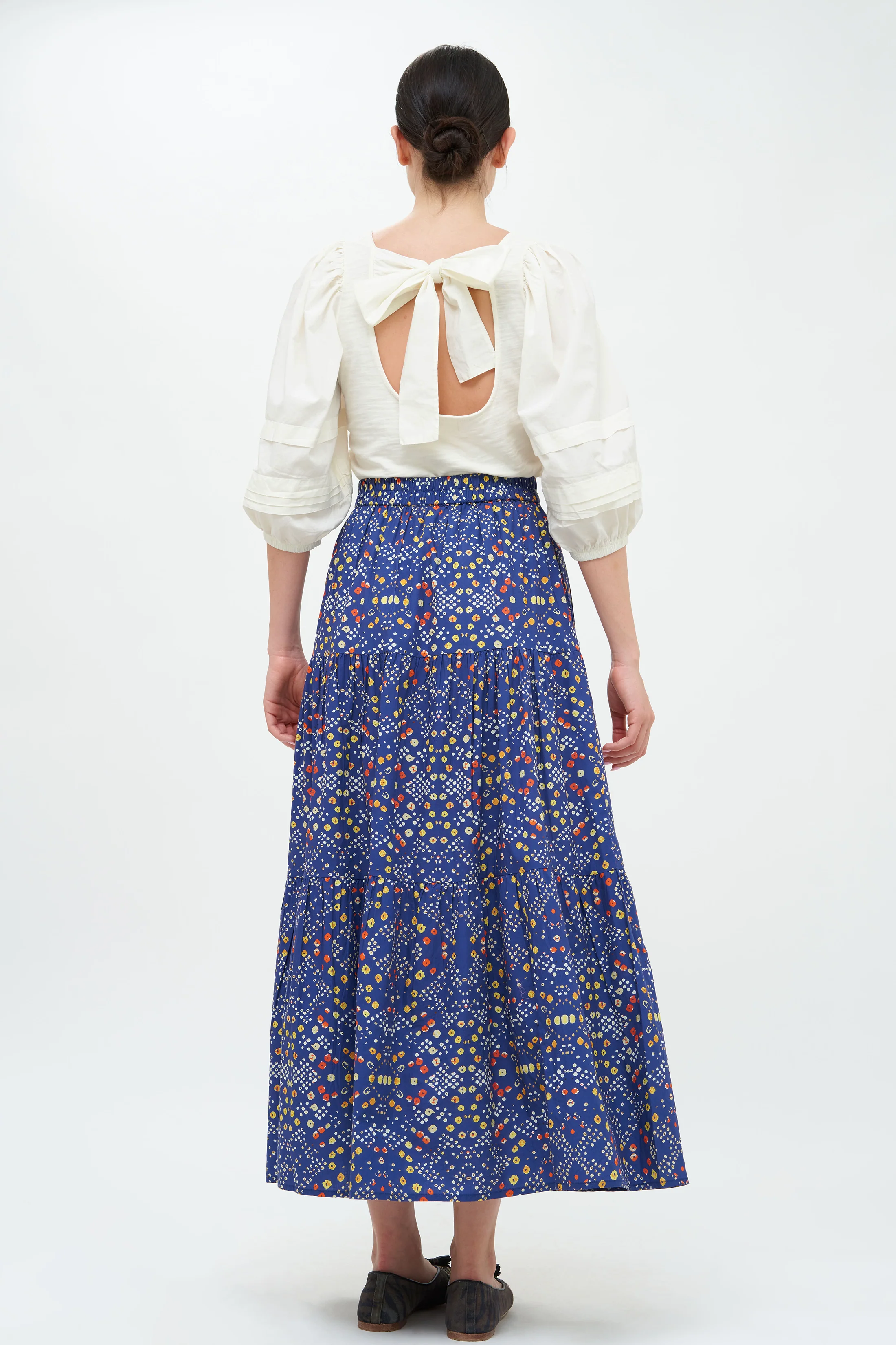 Tiered Maxi Skirt- Shibori Indigo - Image 6