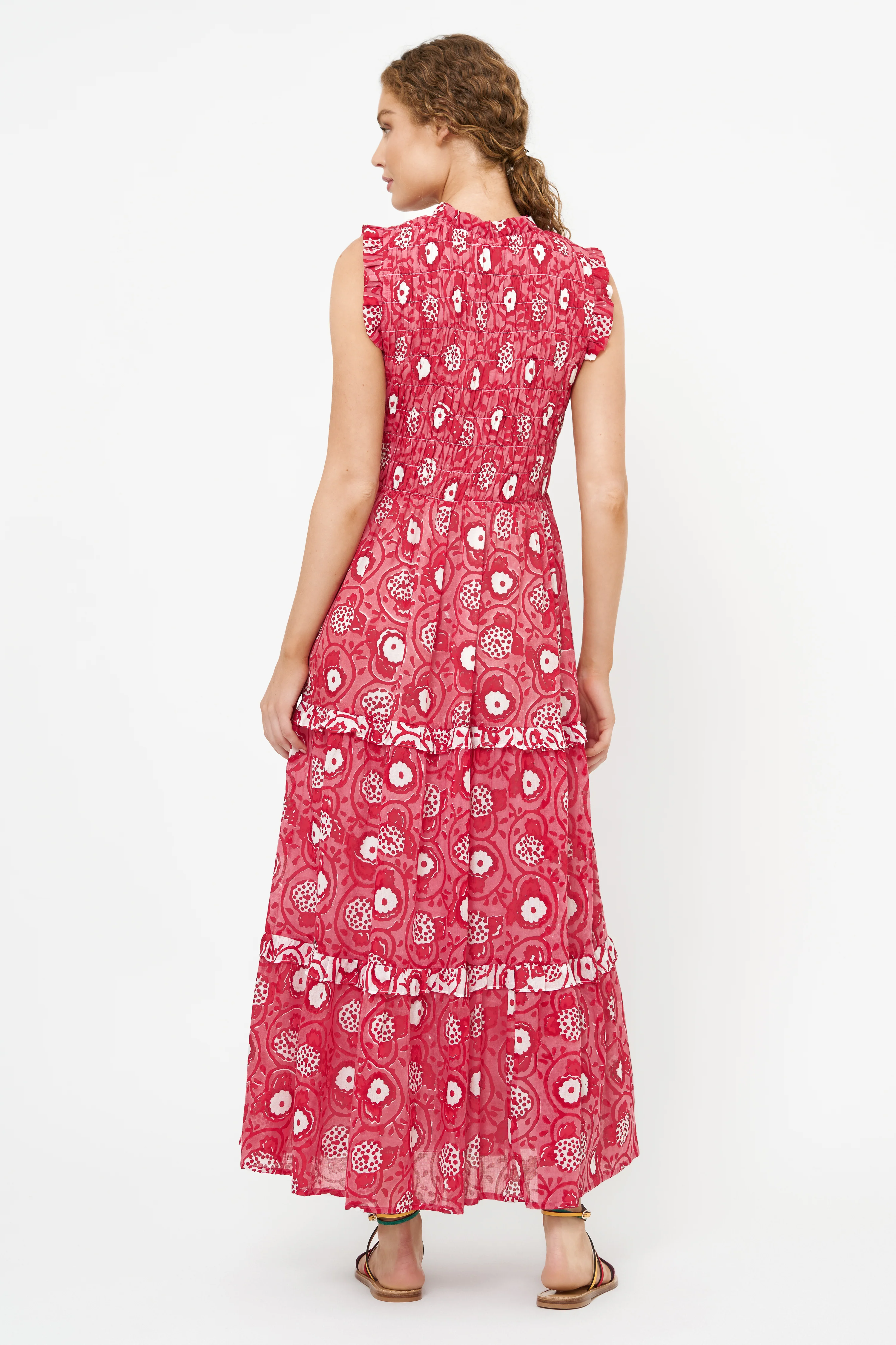 Sleeveless Smocked Maxi- Ambrosia Red - Image 10