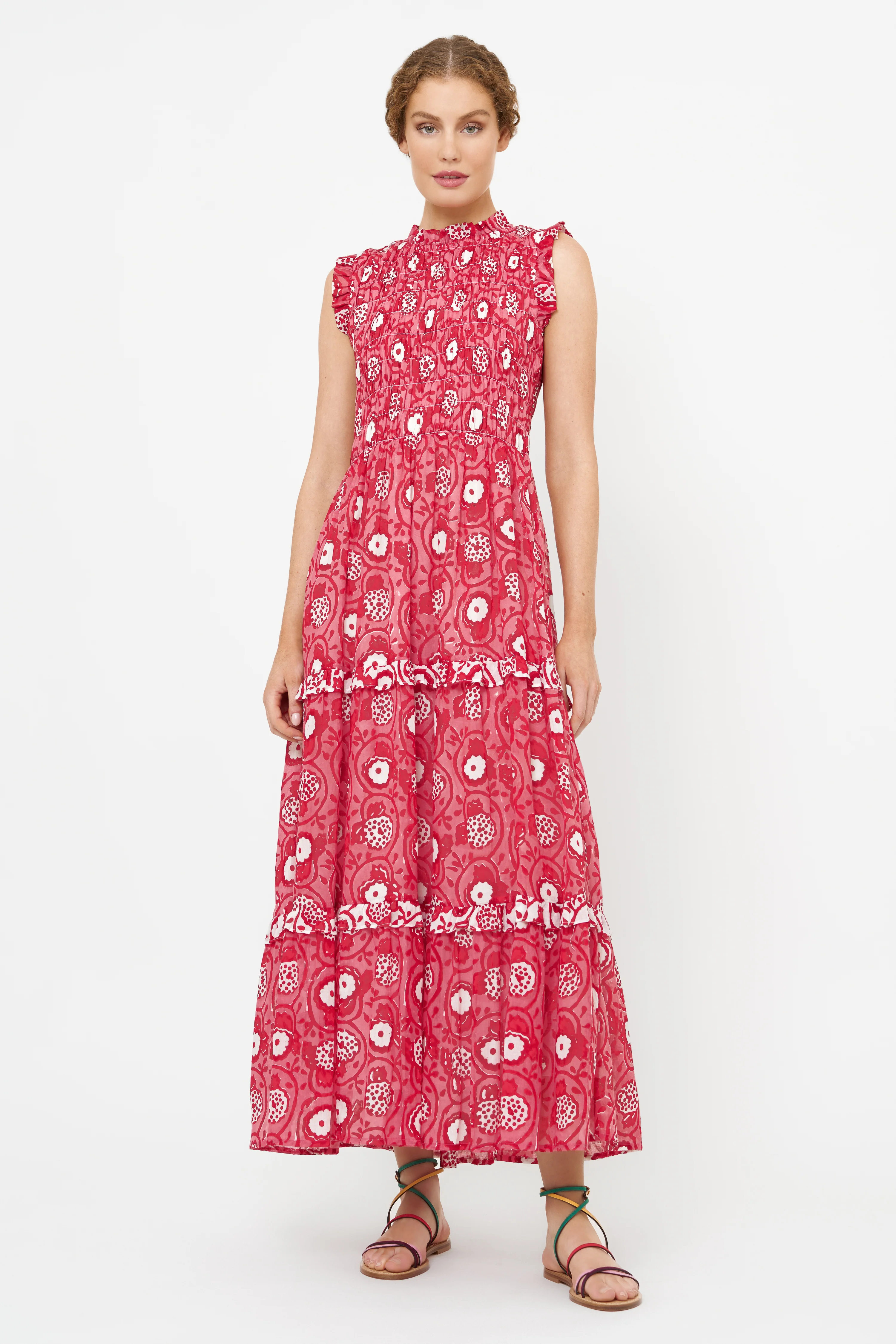 Sleeveless Smocked Maxi- Ambrosia Red - Image 8