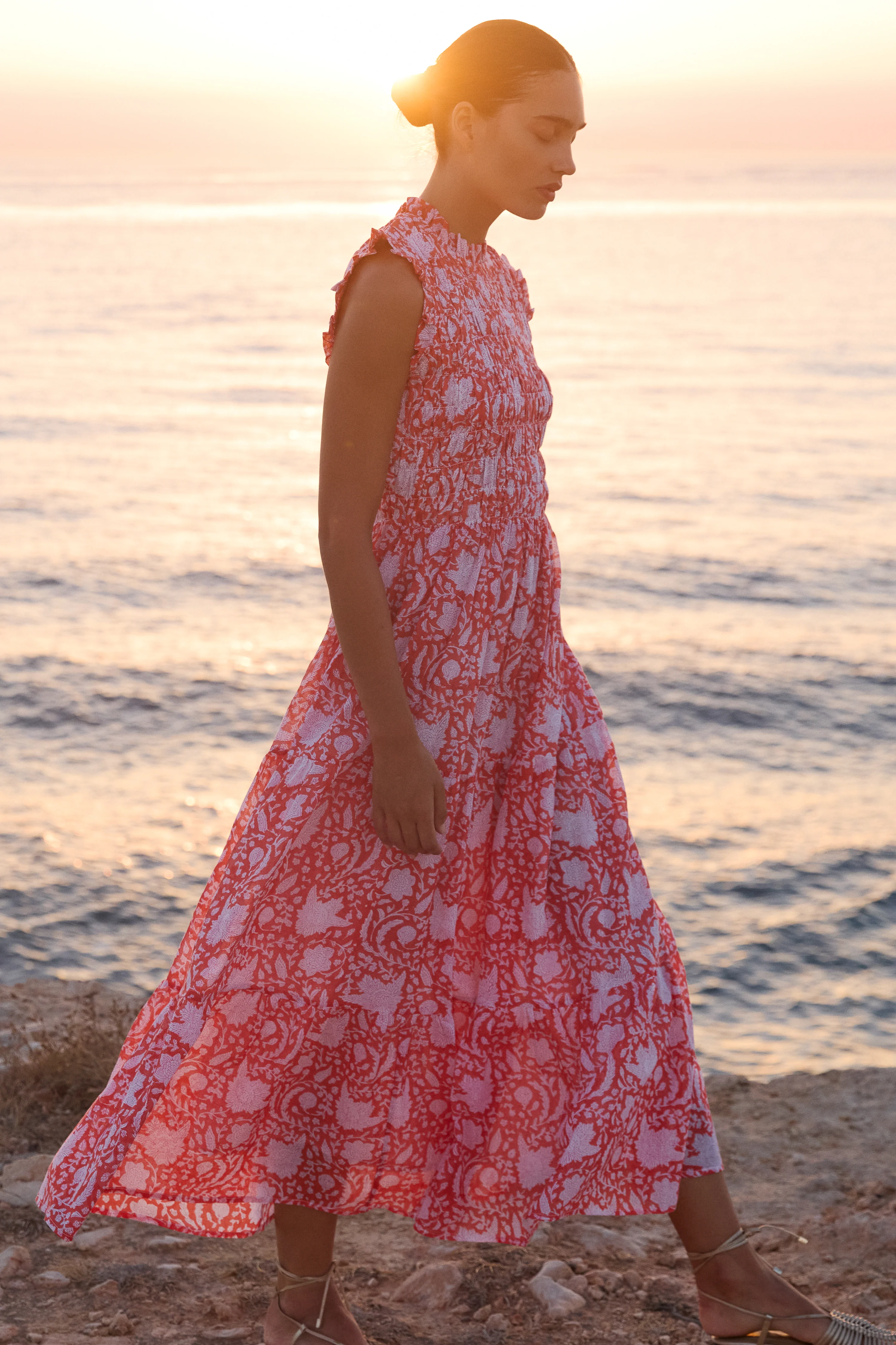 Sleeveless Smocked Maxi- Ivy Orange - Image 2
