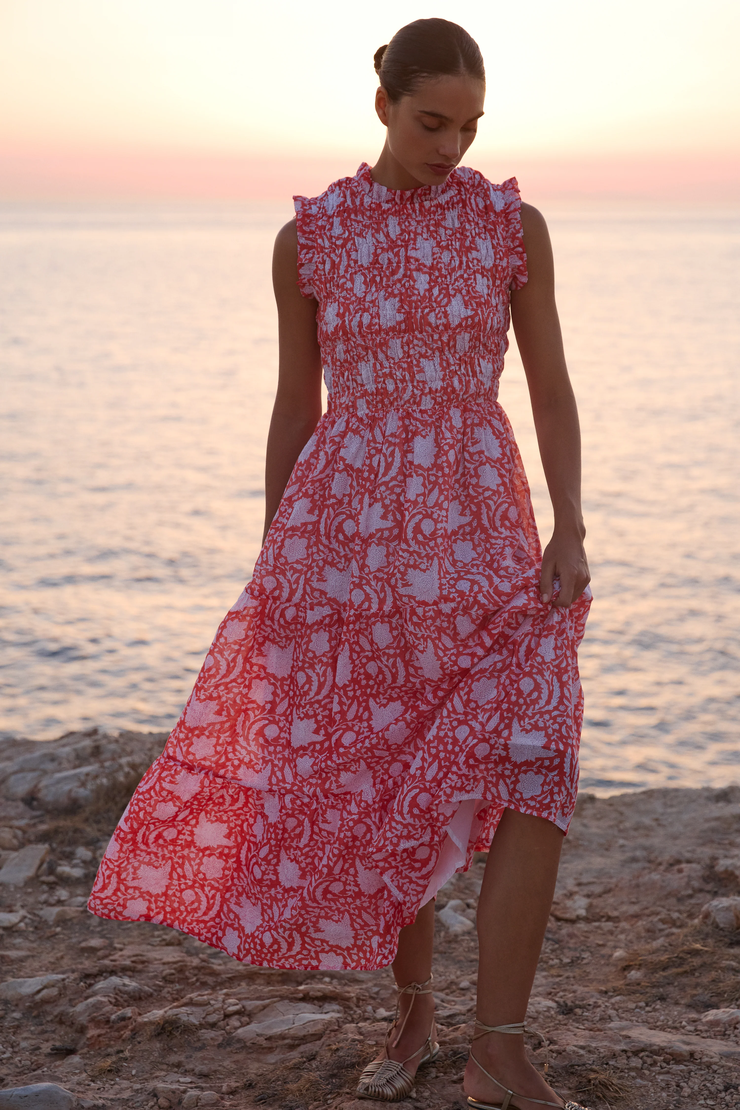 Sleeveless Smocked Maxi- Ivy Orange - Image 4