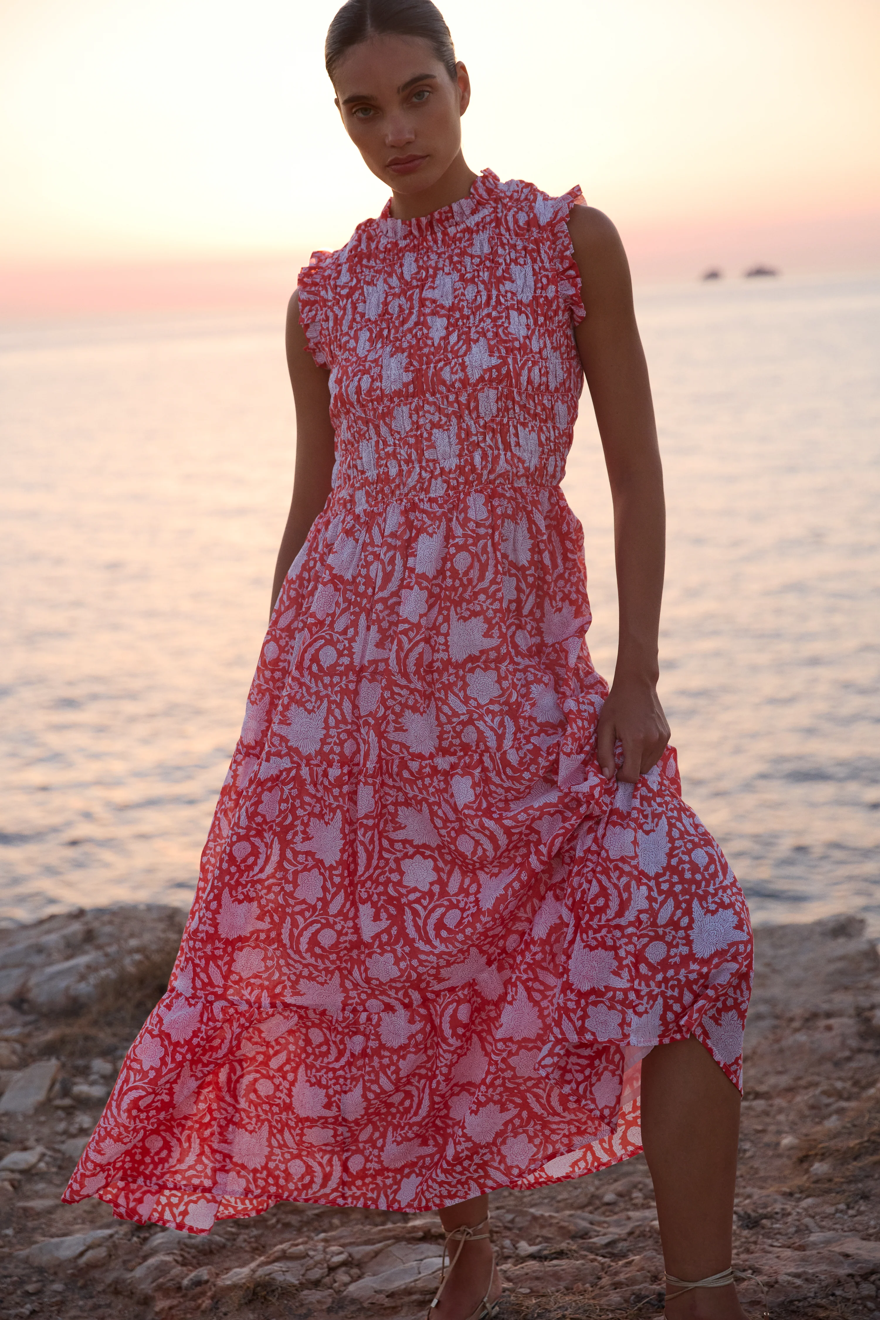 Sleeveless Smocked Maxi- Ivy Orange - Image 5
