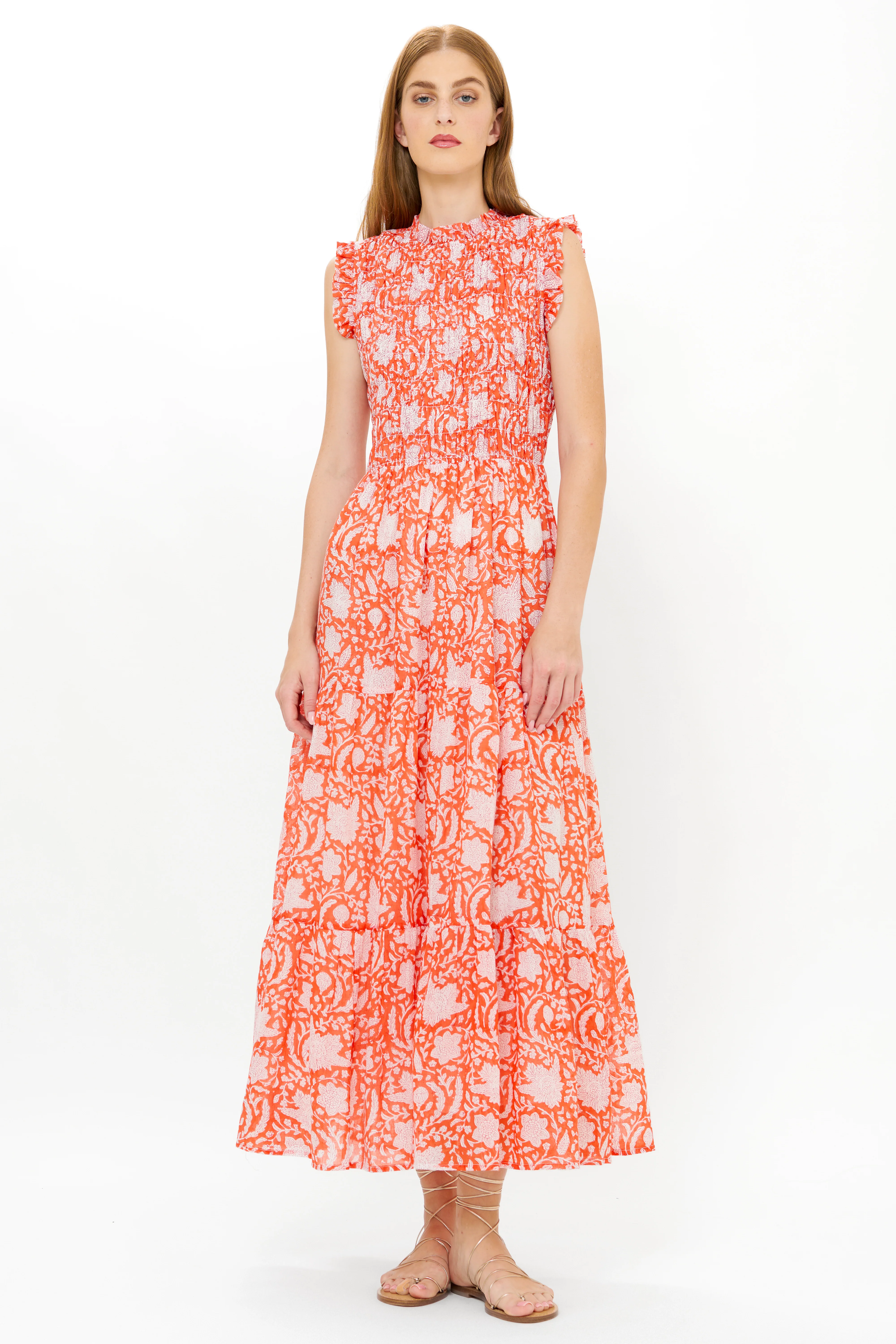 Sleeveless Smocked Maxi- Ivy Orange - Image 8