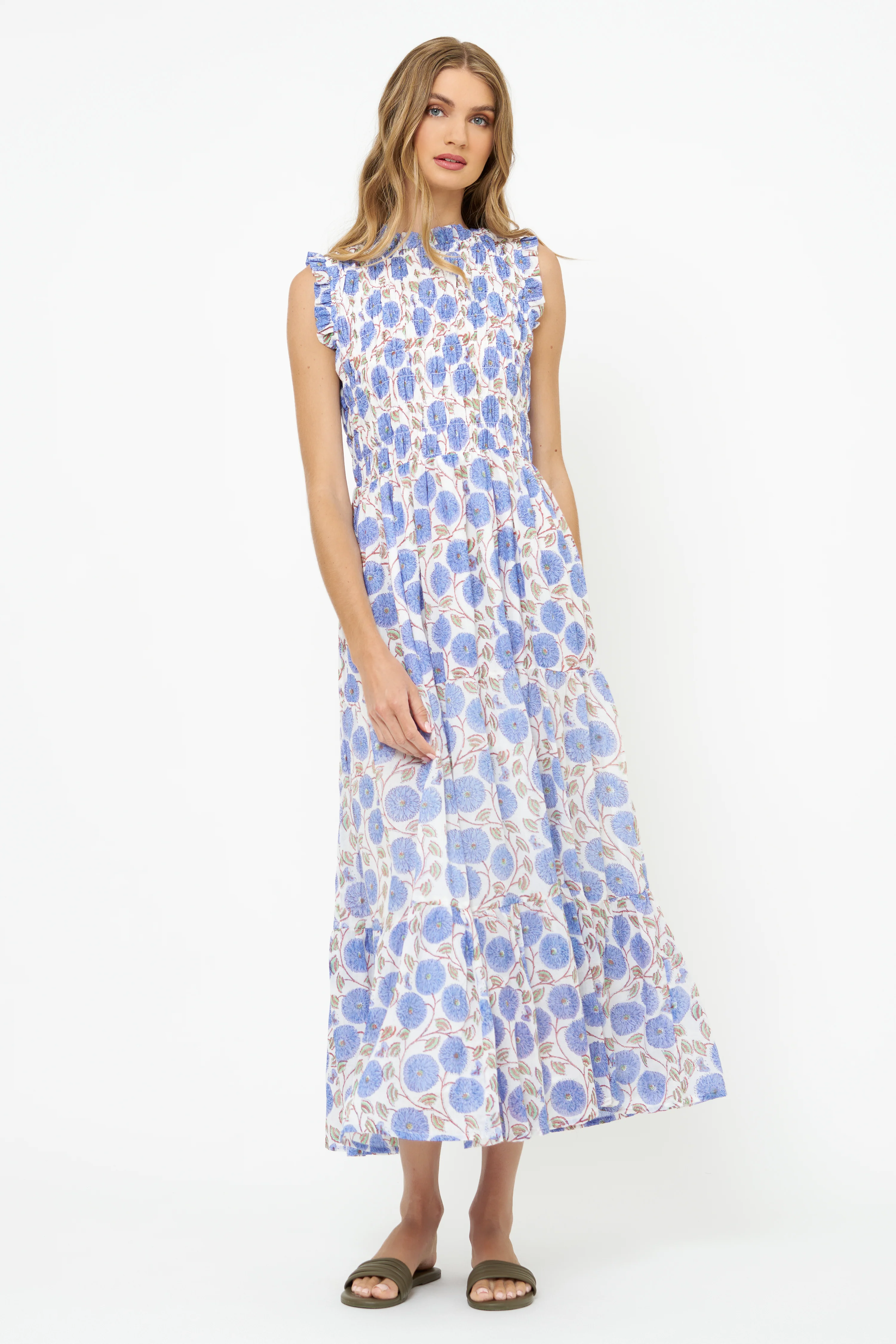 Sleeveless Smocked Maxi- Monarch Blue - Image 4