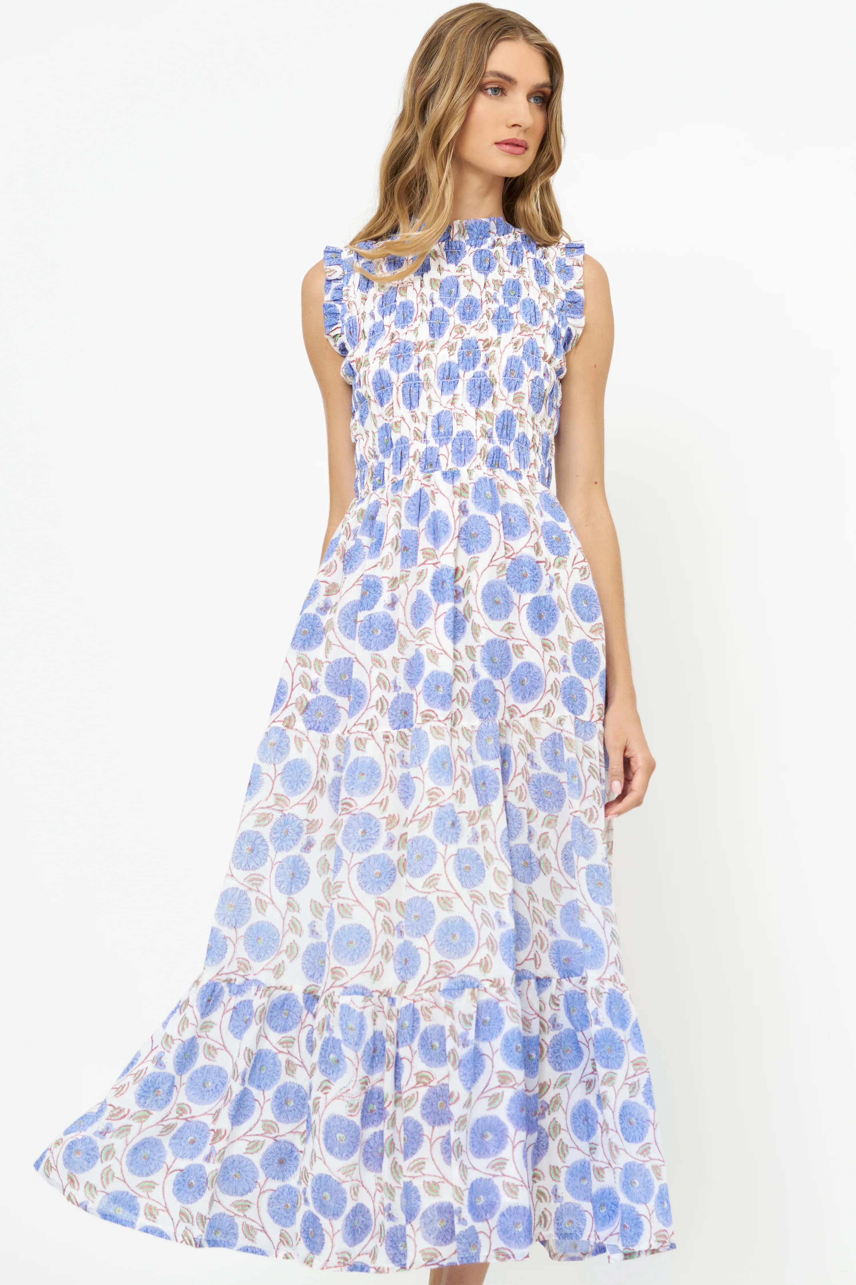 Sleeveless Smocked Maxi- Monarch Blue - Image 5