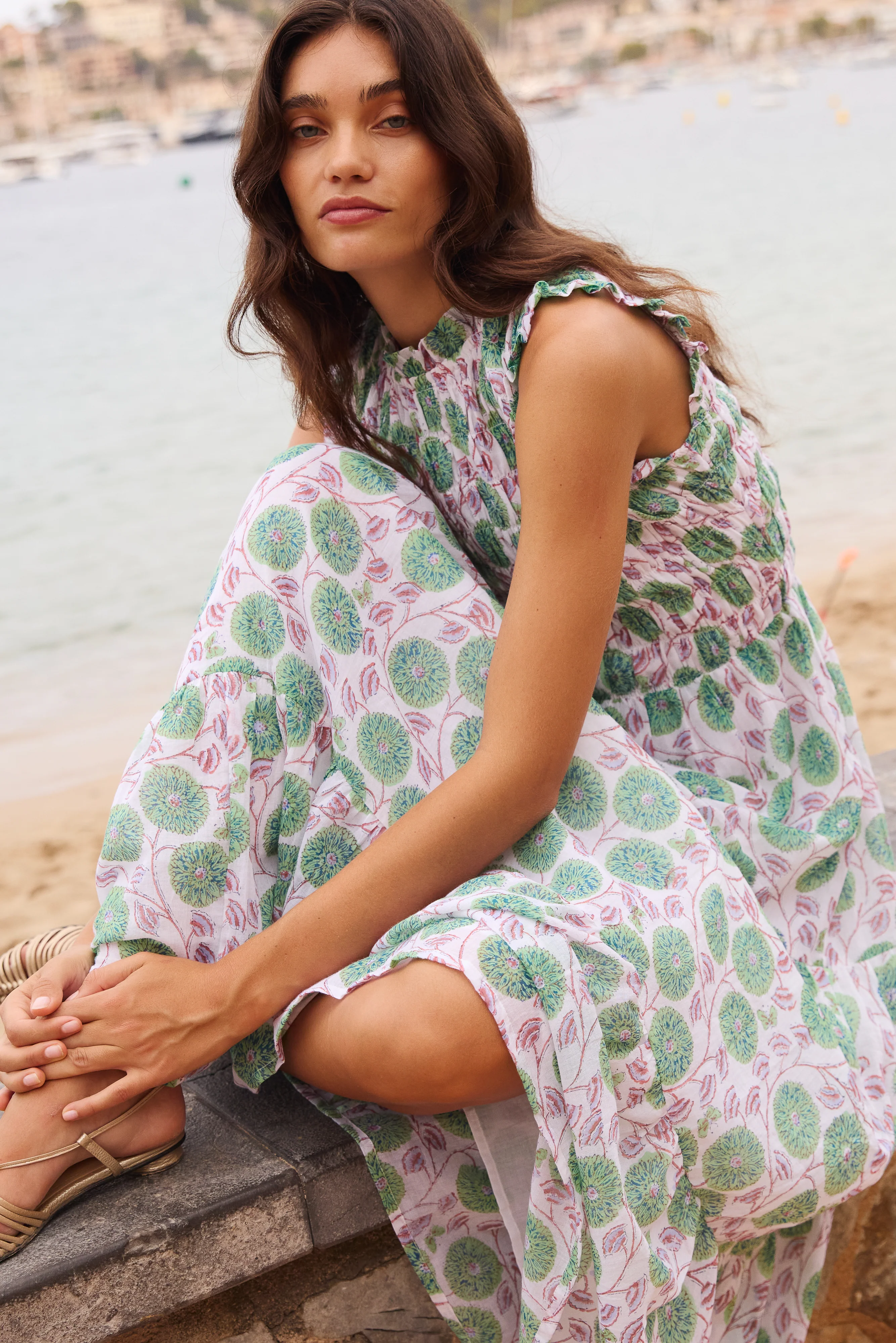 Sleeveless Smocked Maxi- Monarch Green - Image 8