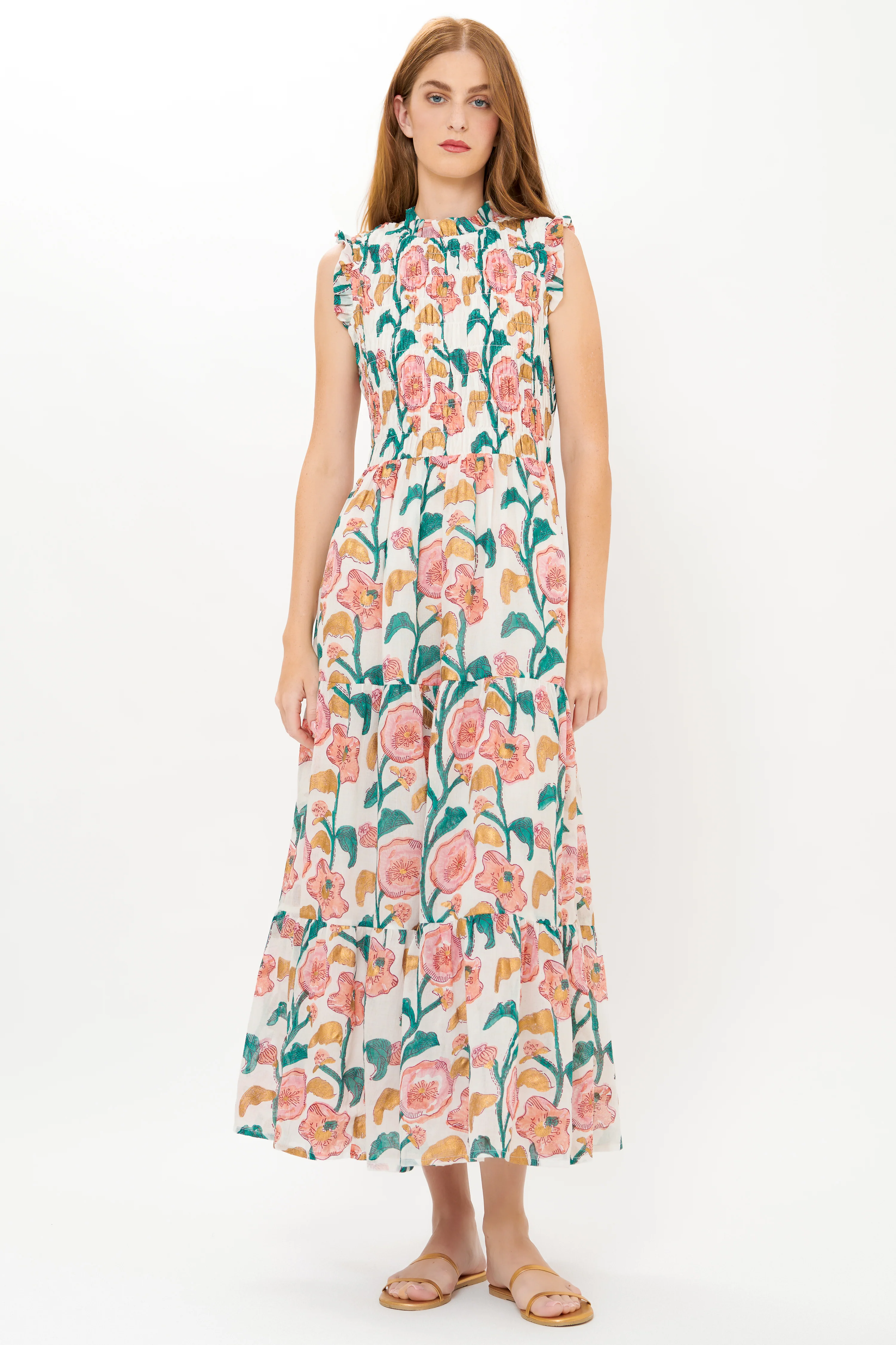 Sleeveless Smocked Maxi- Poppy Teal - Image 7