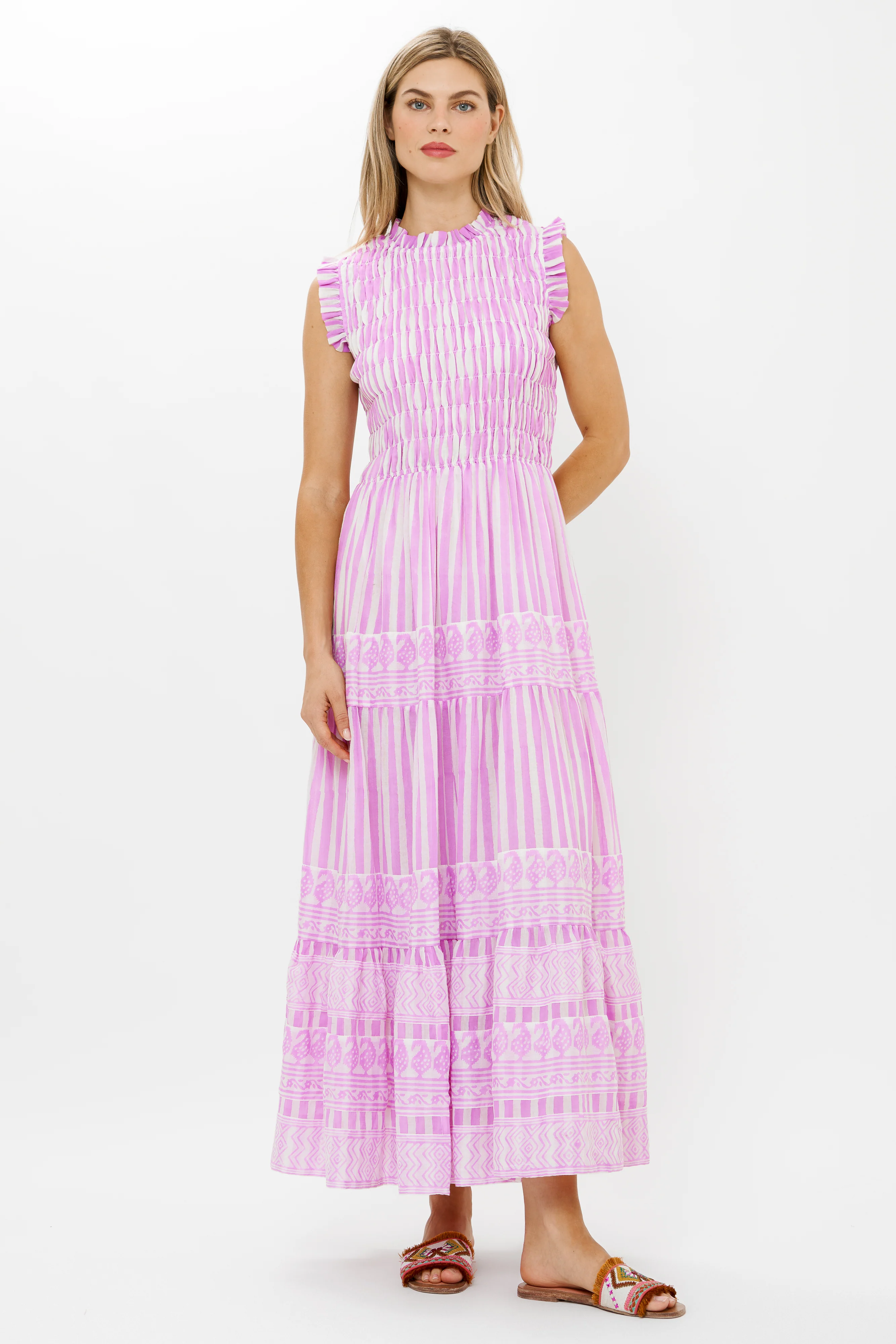 Sleeveless Smocked Maxi- Santorini Lilac - Image 4