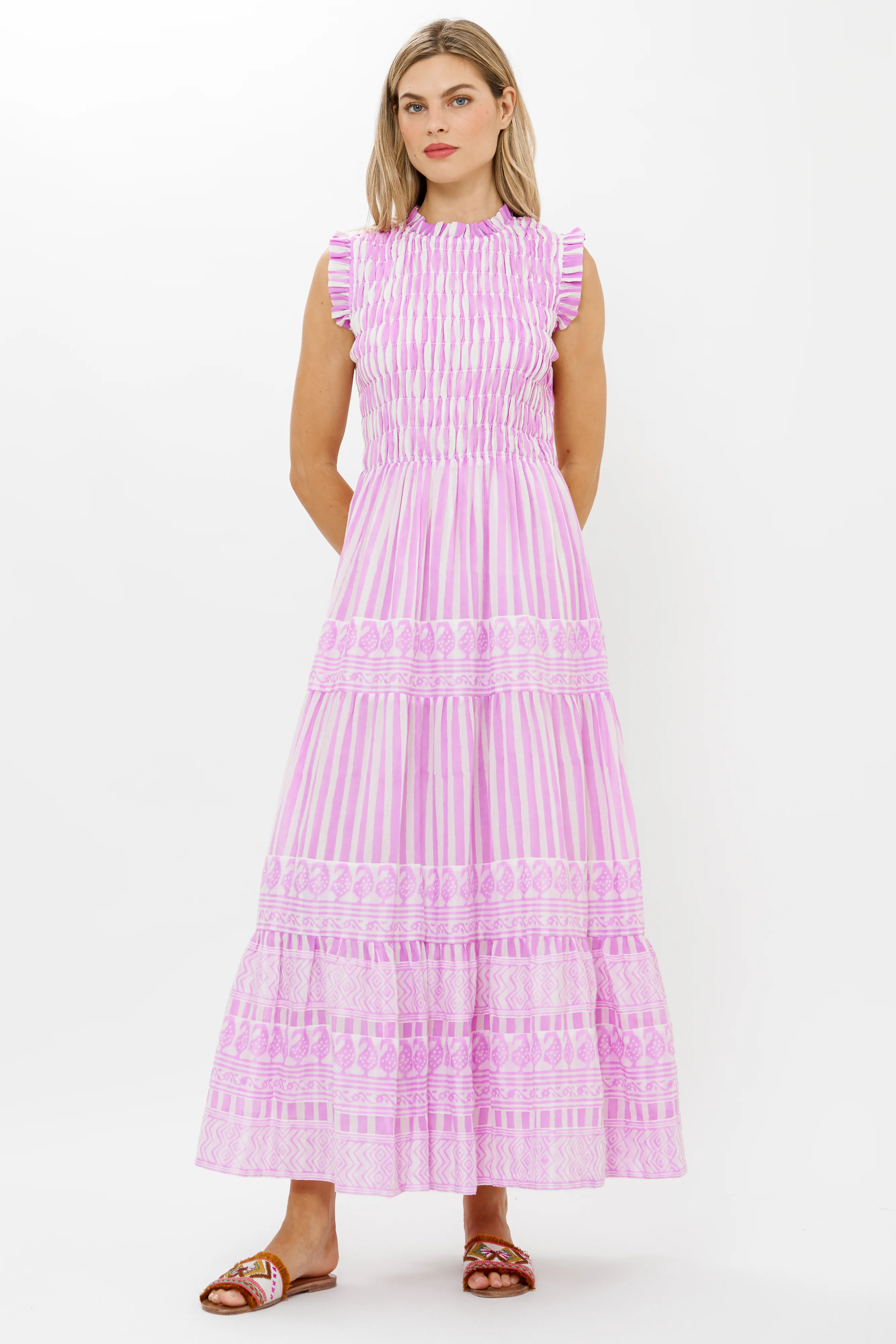 Sleeveless Smocked Maxi- Santorini Lilac - Image 5