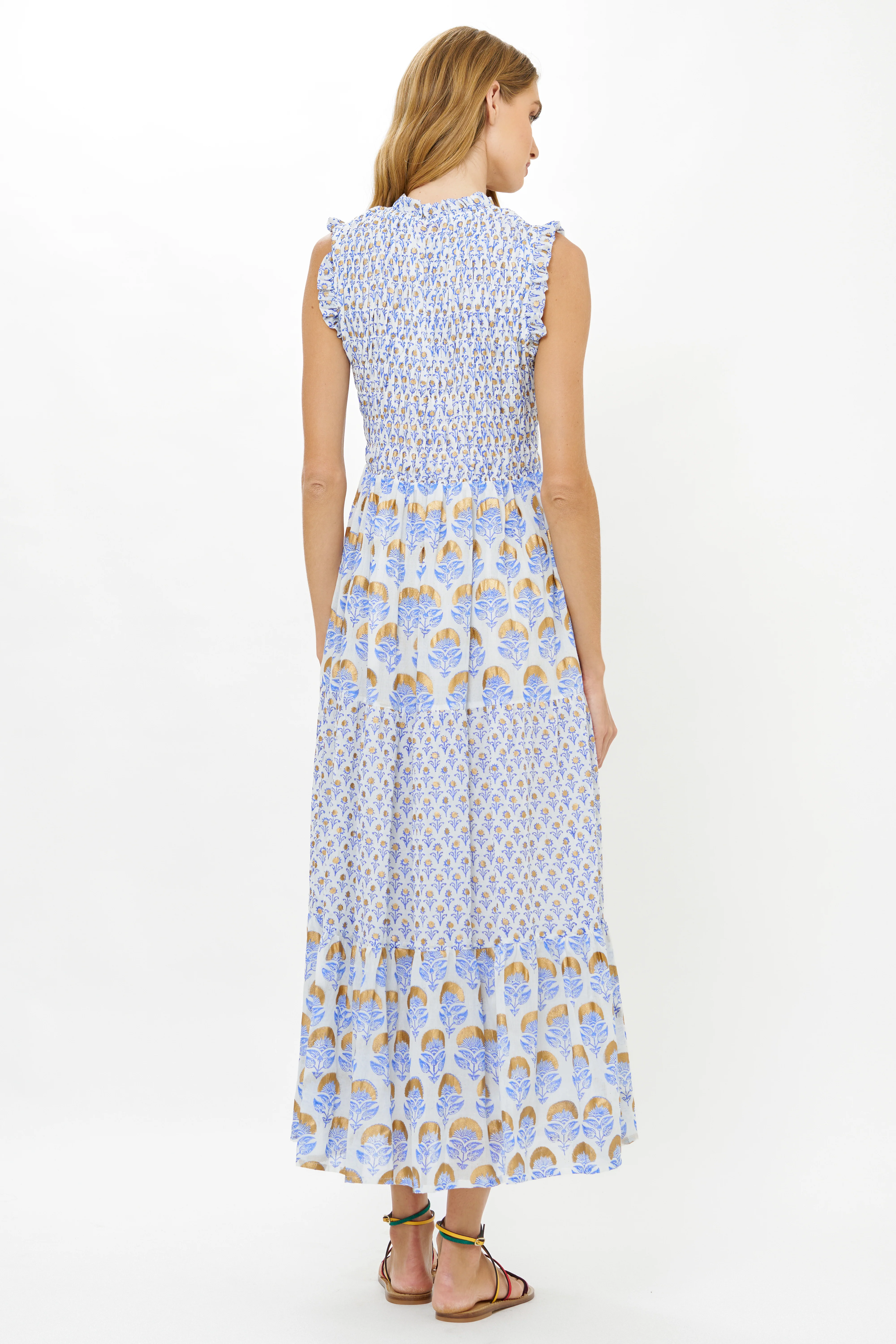 Sleeveless Smocked Maxi- Arbor Blue - Image 8