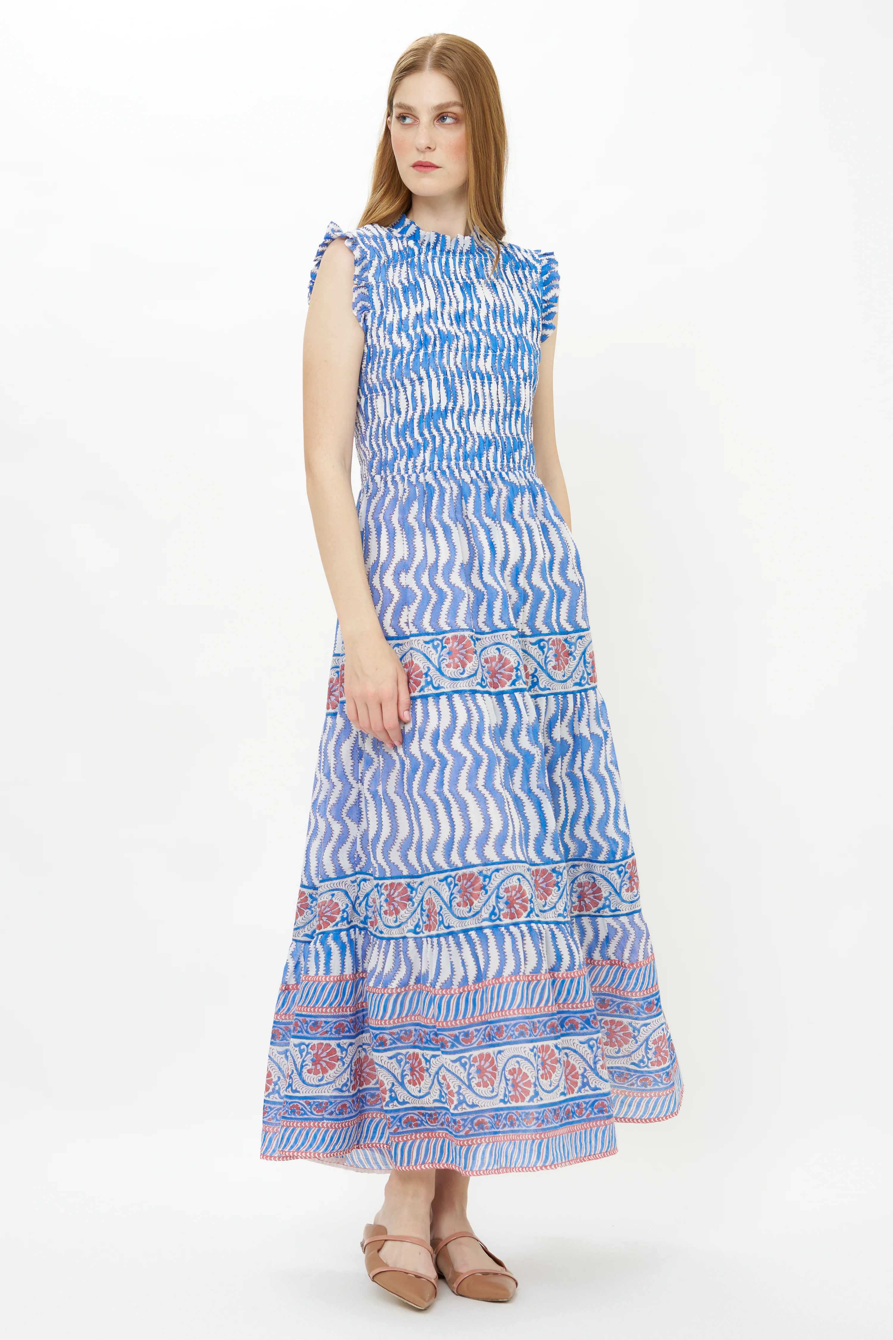 Sleeveless Smocked Maxi- Sierra Blue - Image 9