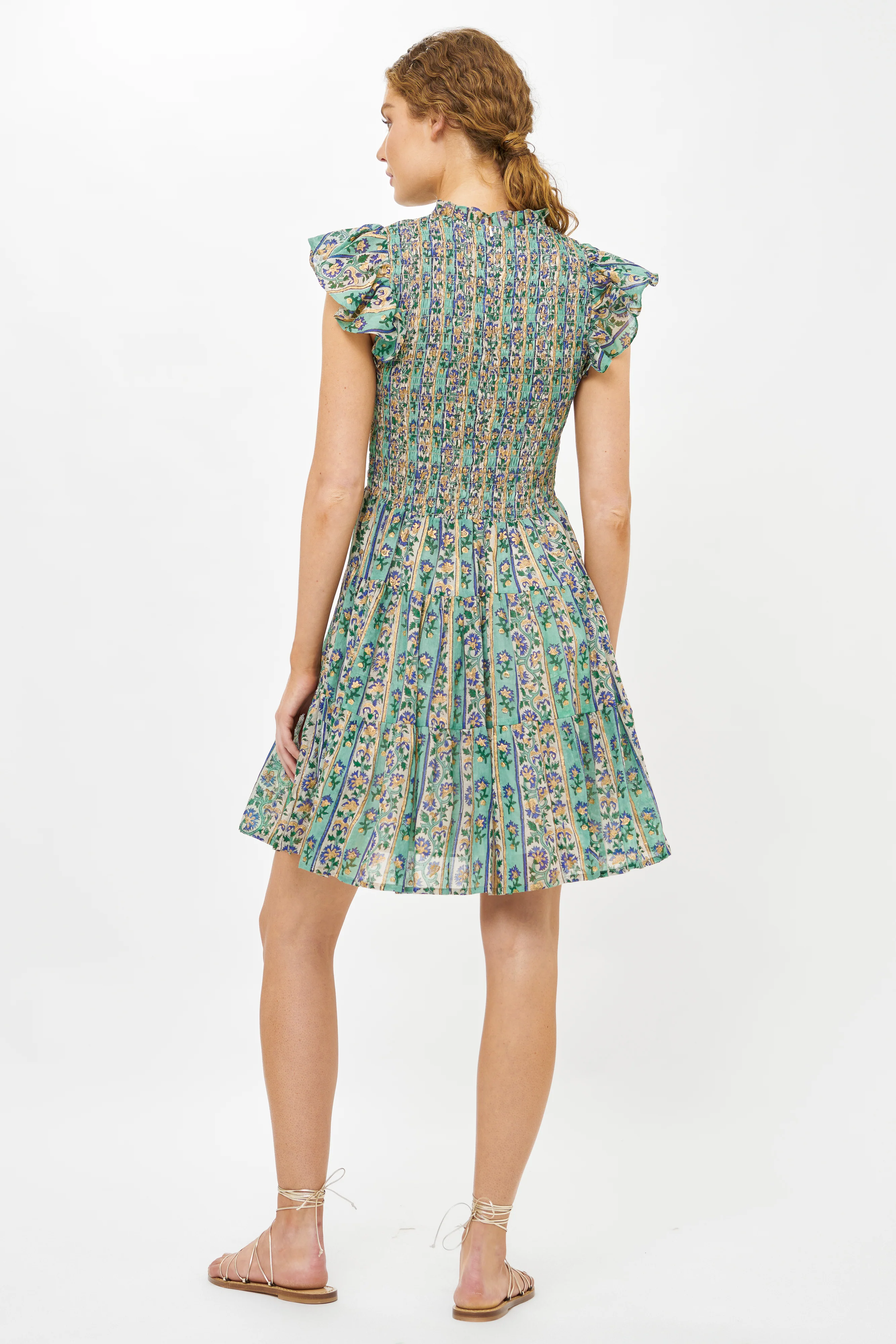 Smocked Flirty Short- Taj Aqua - Image 6