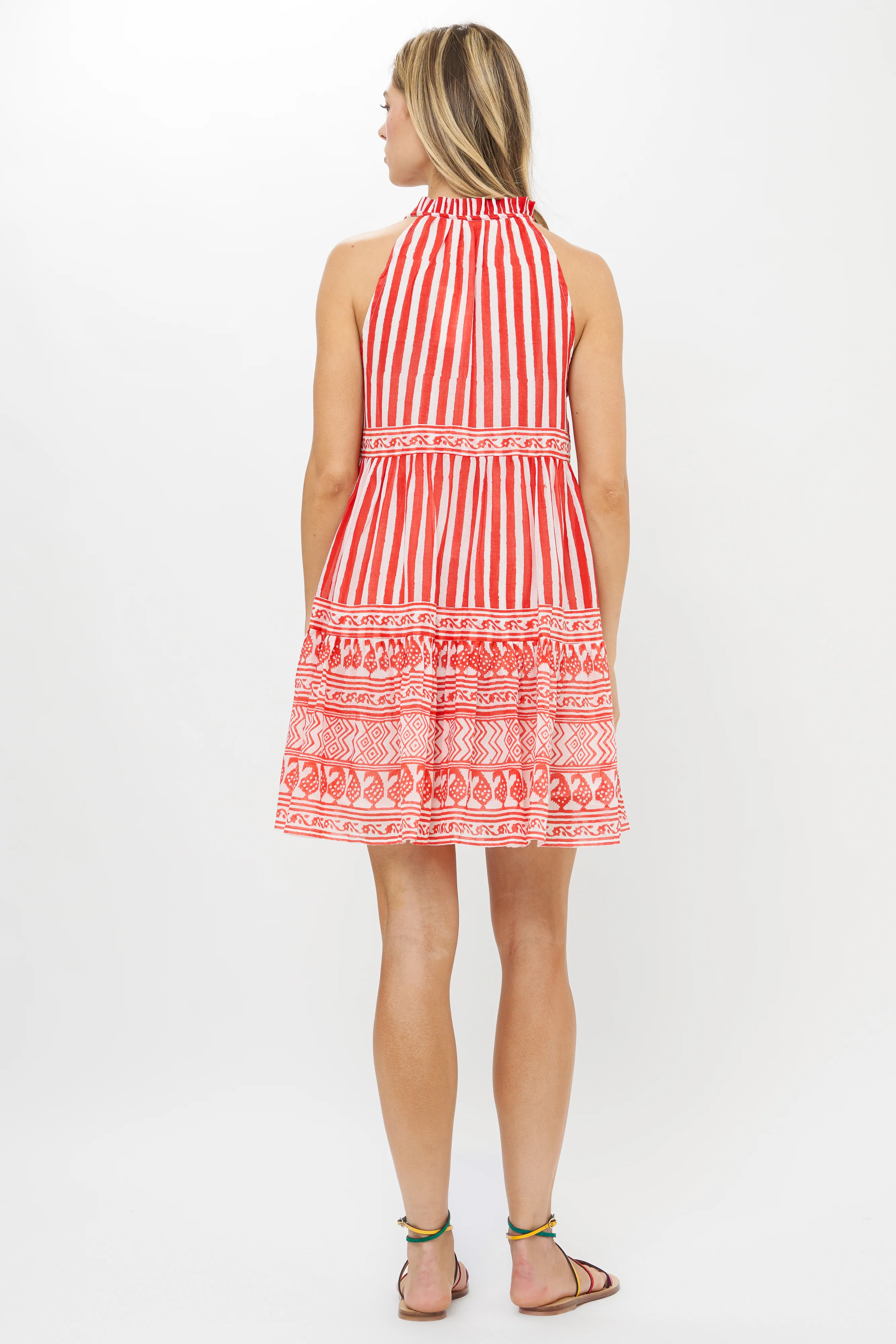 Sleeveless Tiered Short- Santorini Red - Image 5