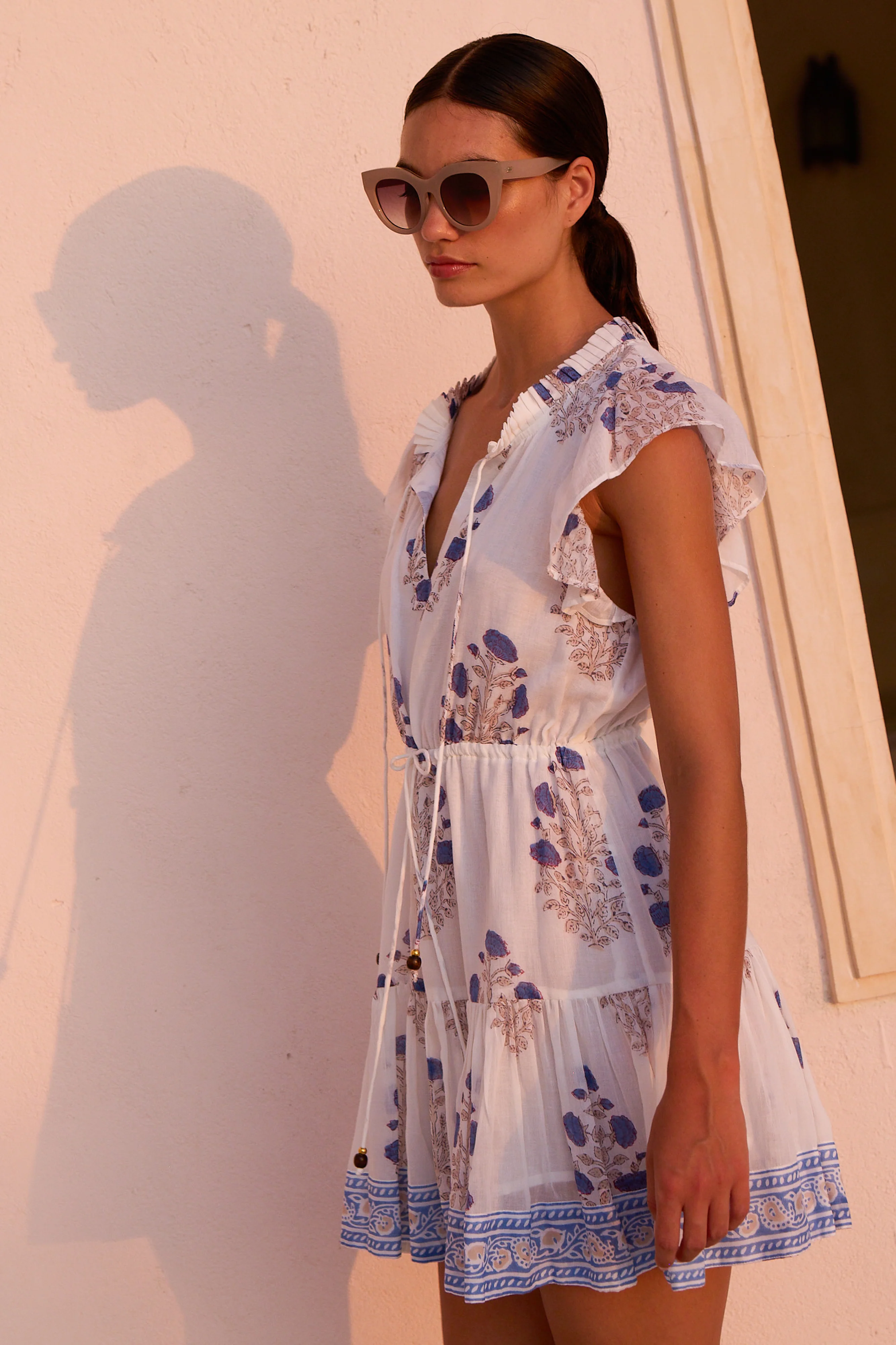 Cinched Flirty Short- Laguna Blue - Image 4