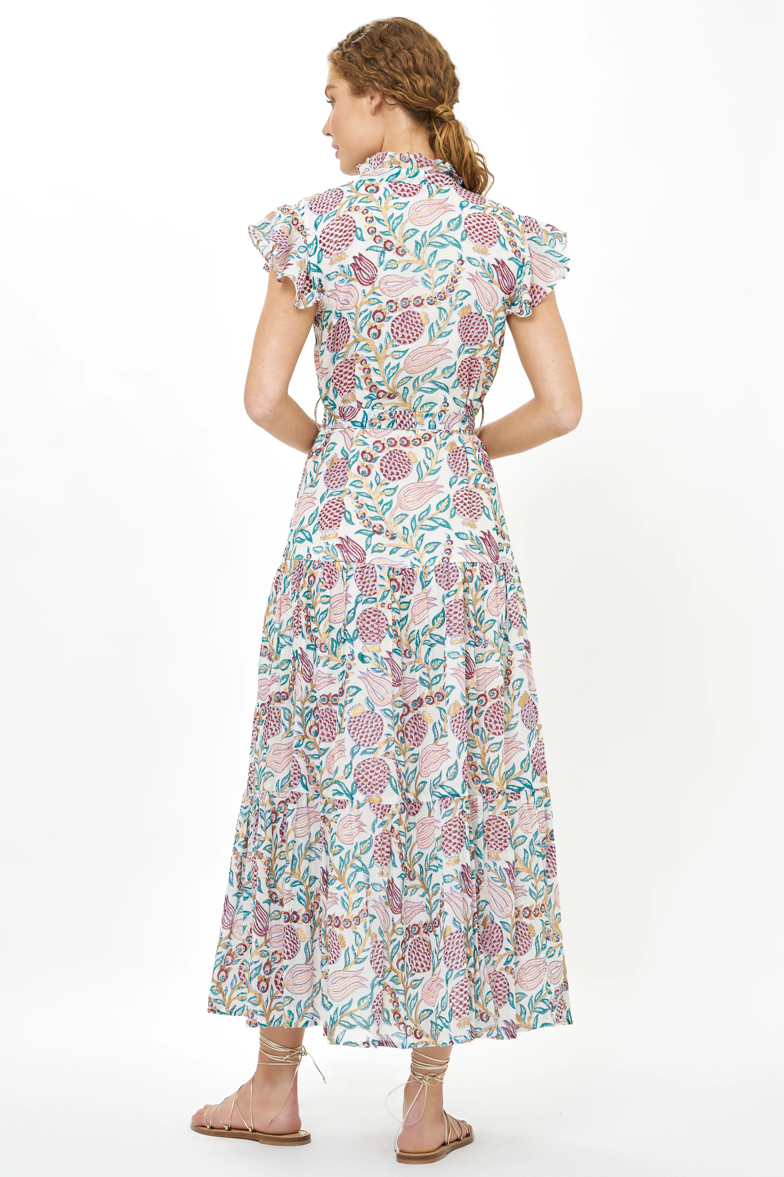 Ruffle Collar Button Maxi- Tupi Teal - Image 8