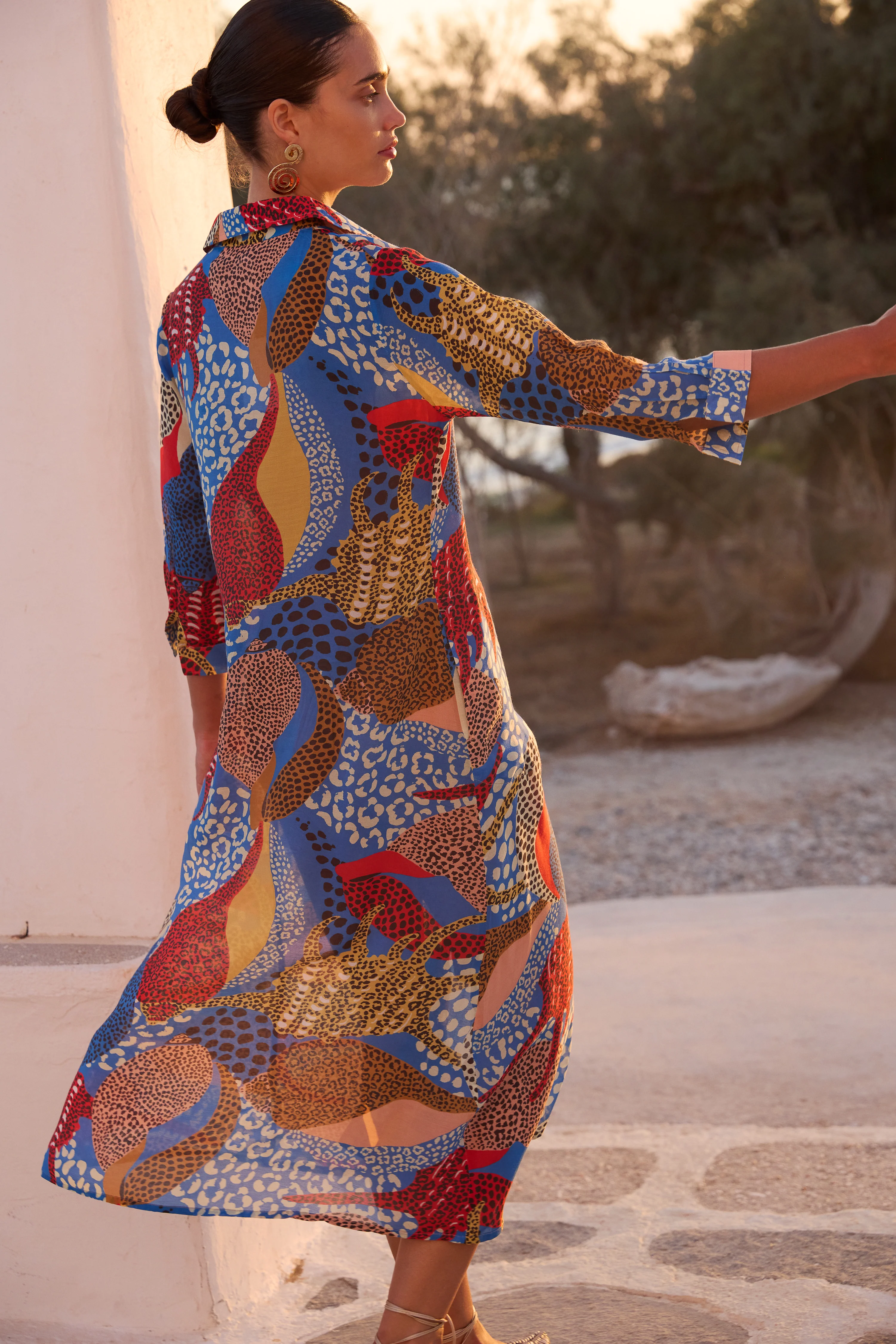 Shirt Dress Midi- Nautilus Blue - Image 3
