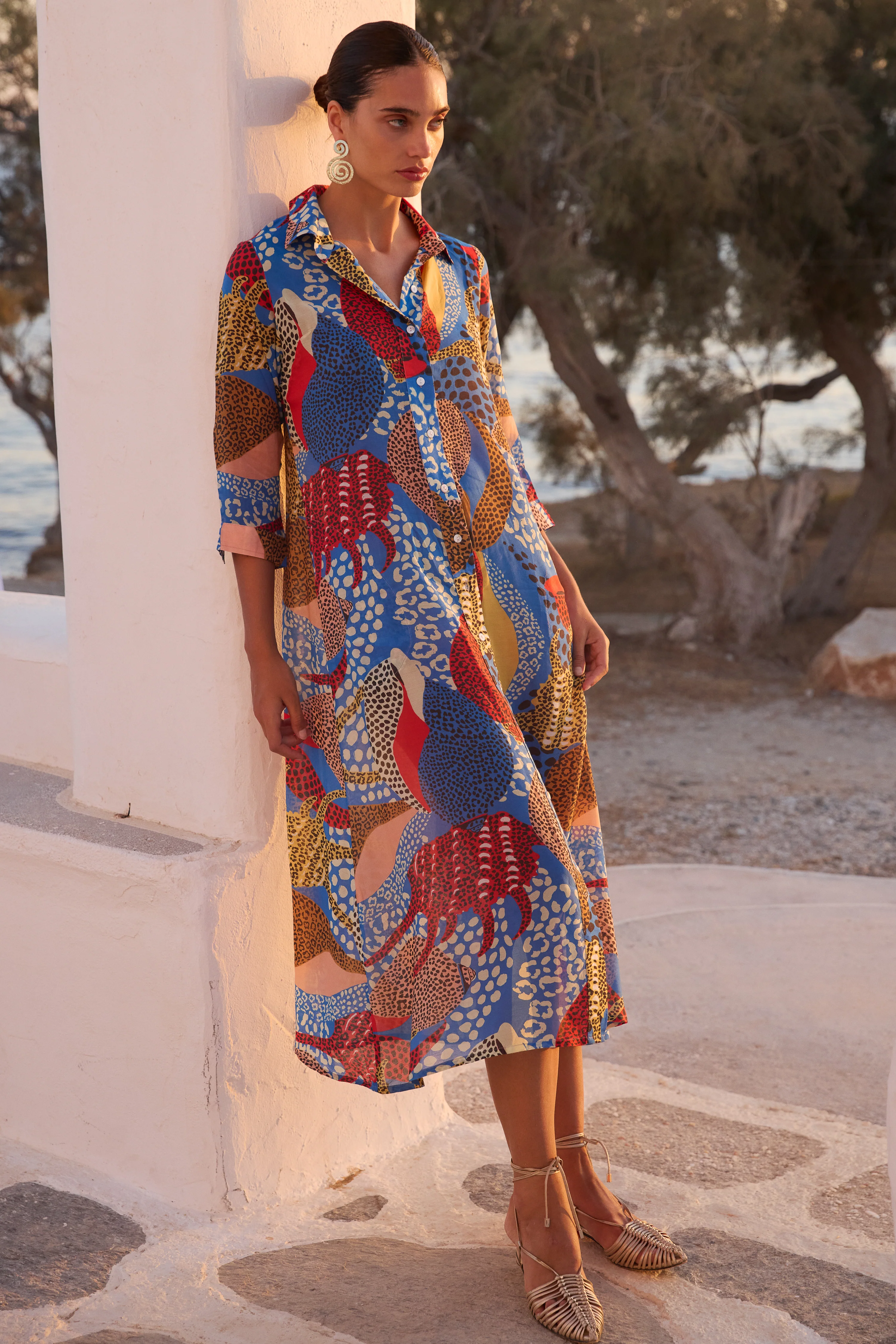 Shirt Dress Midi- Nautilus Blue - Image 5
