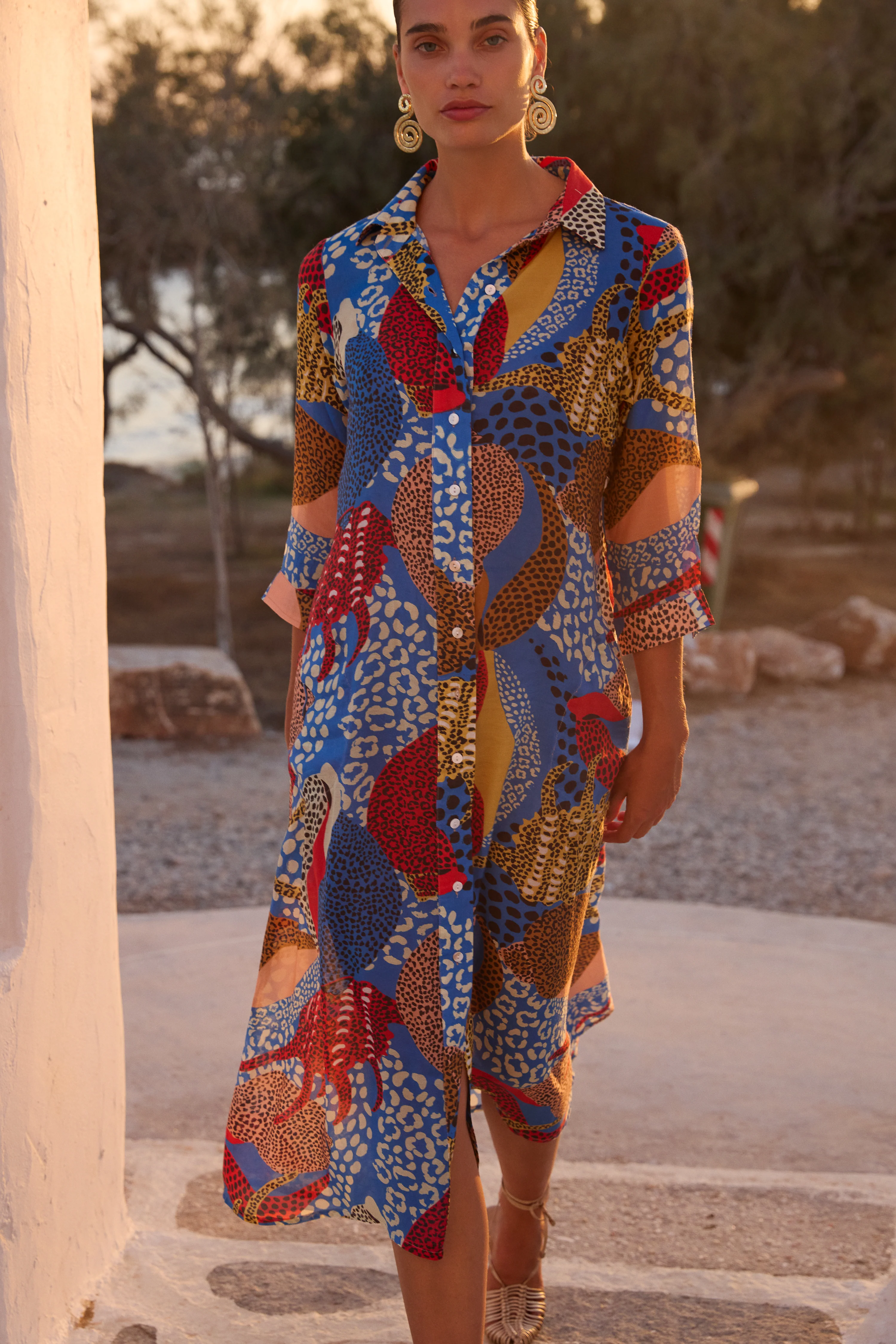 Shirt Dress Midi- Nautilus Blue - Image 6