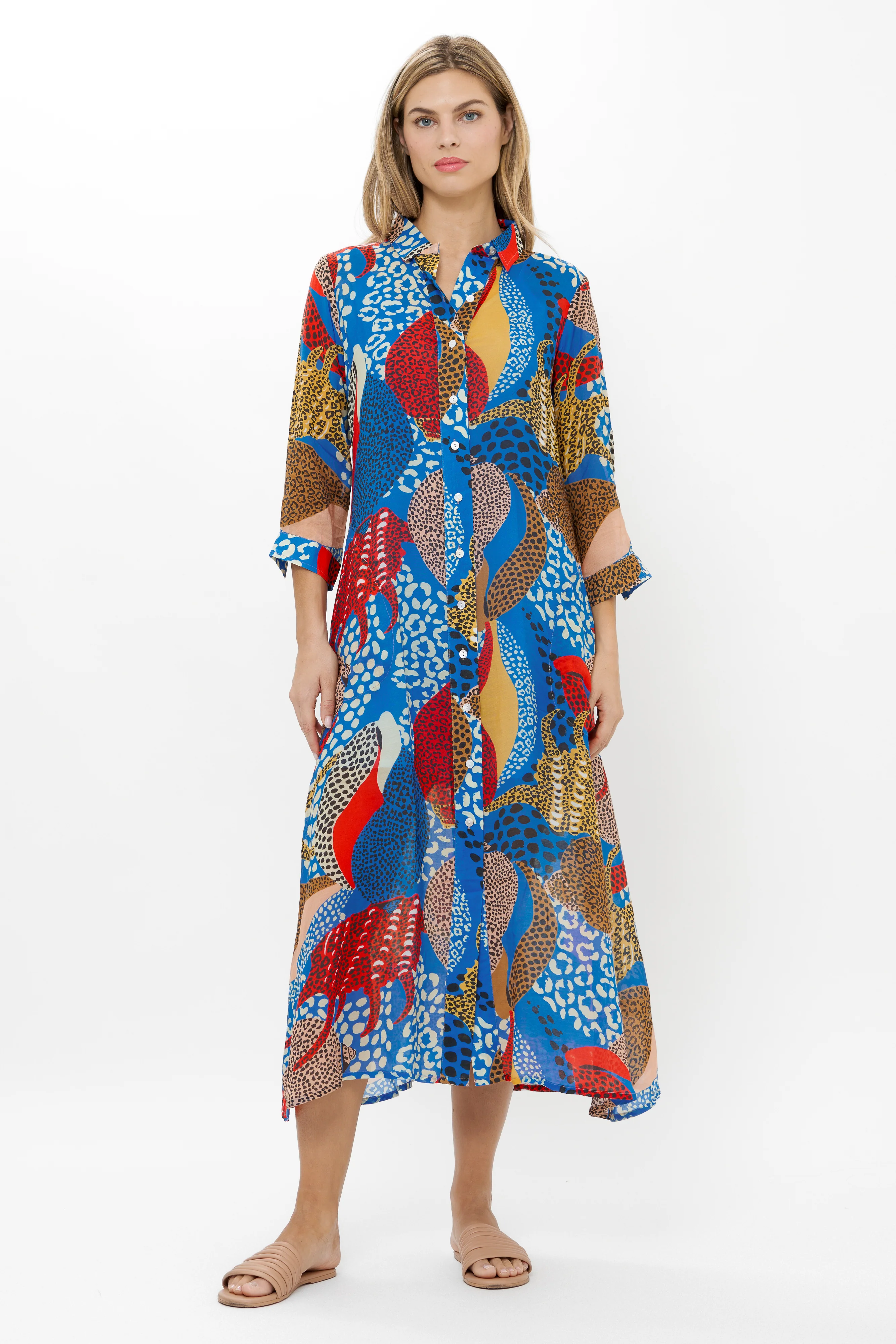 Shirt Dress Midi- Nautilus Blue - Image 7