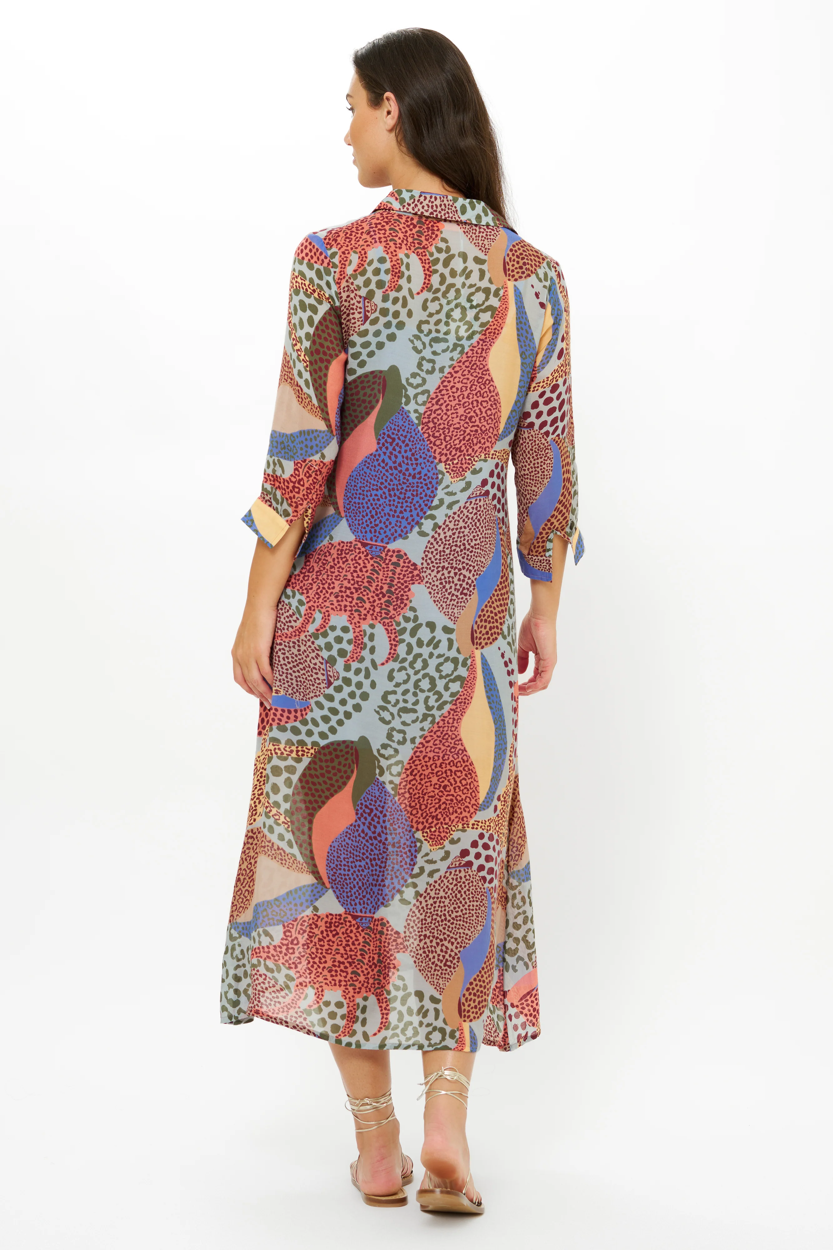 Shirt Dress Midi- Nautilus Coral - Image 6