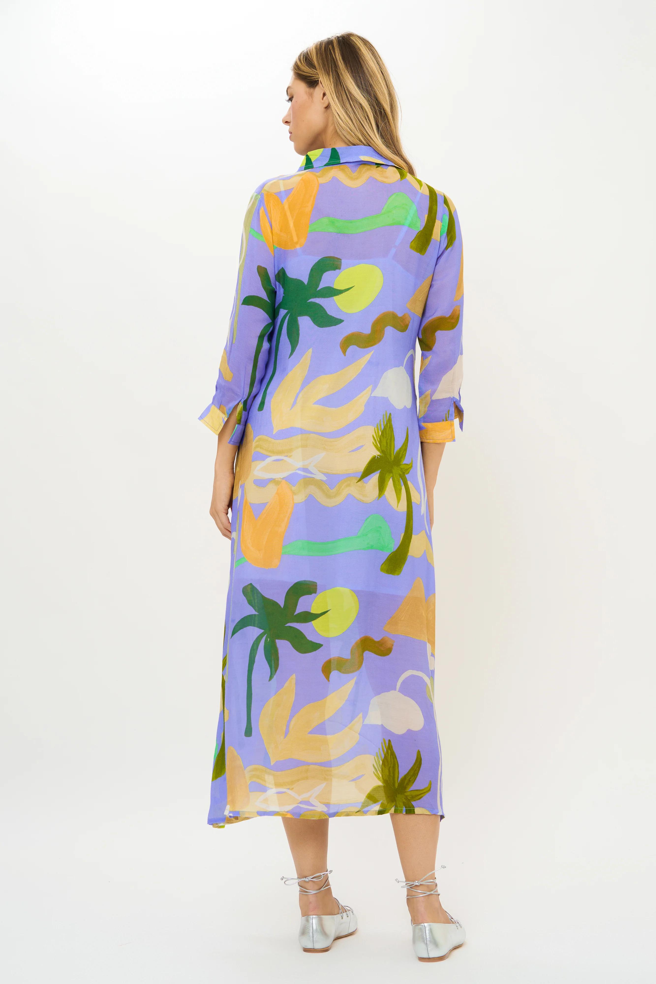 Shirt Dress Midi- Paradiso Blue - Image 6