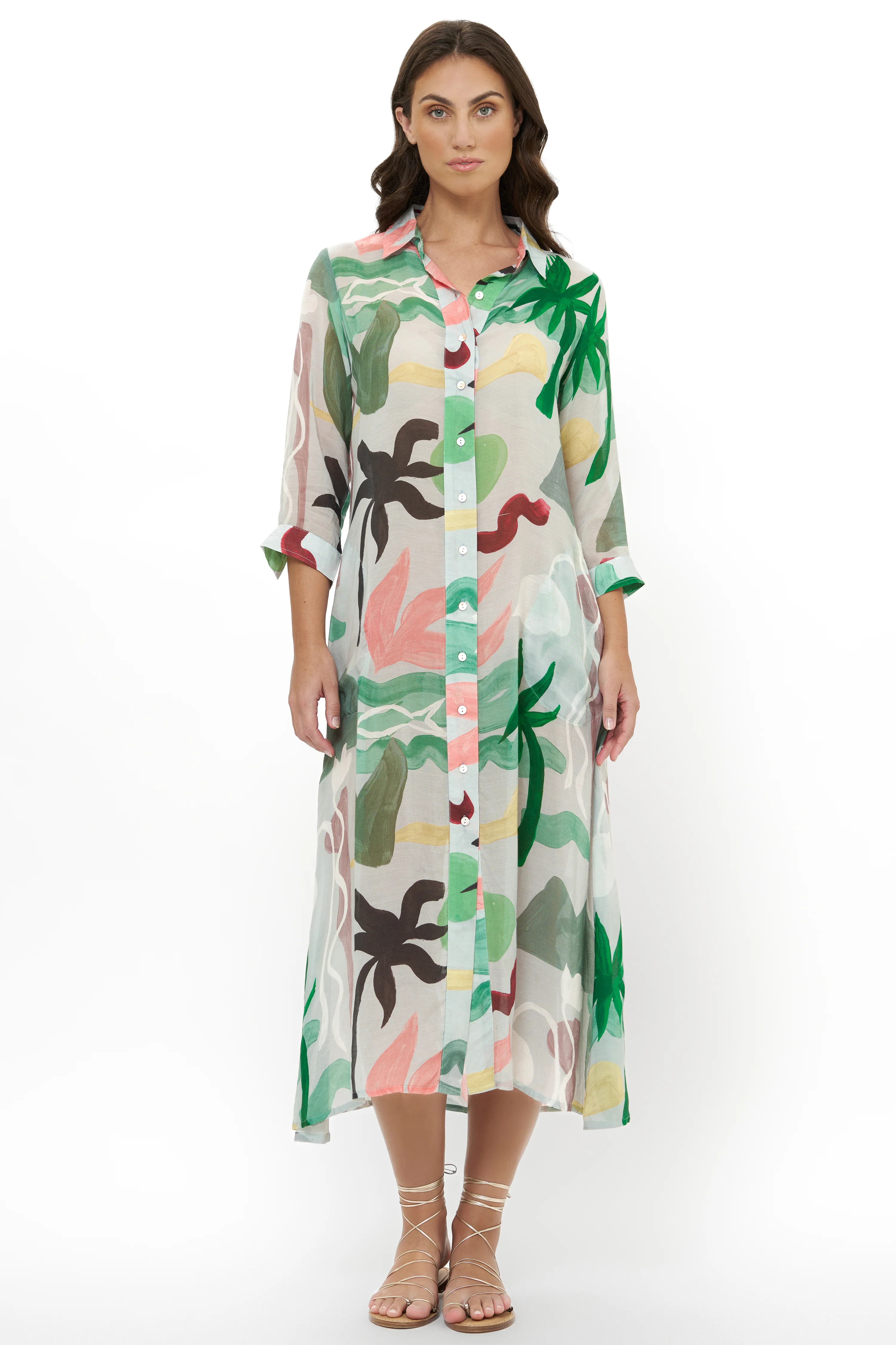 Shirt Dress Midi- Paradiso Petal - Image 6
