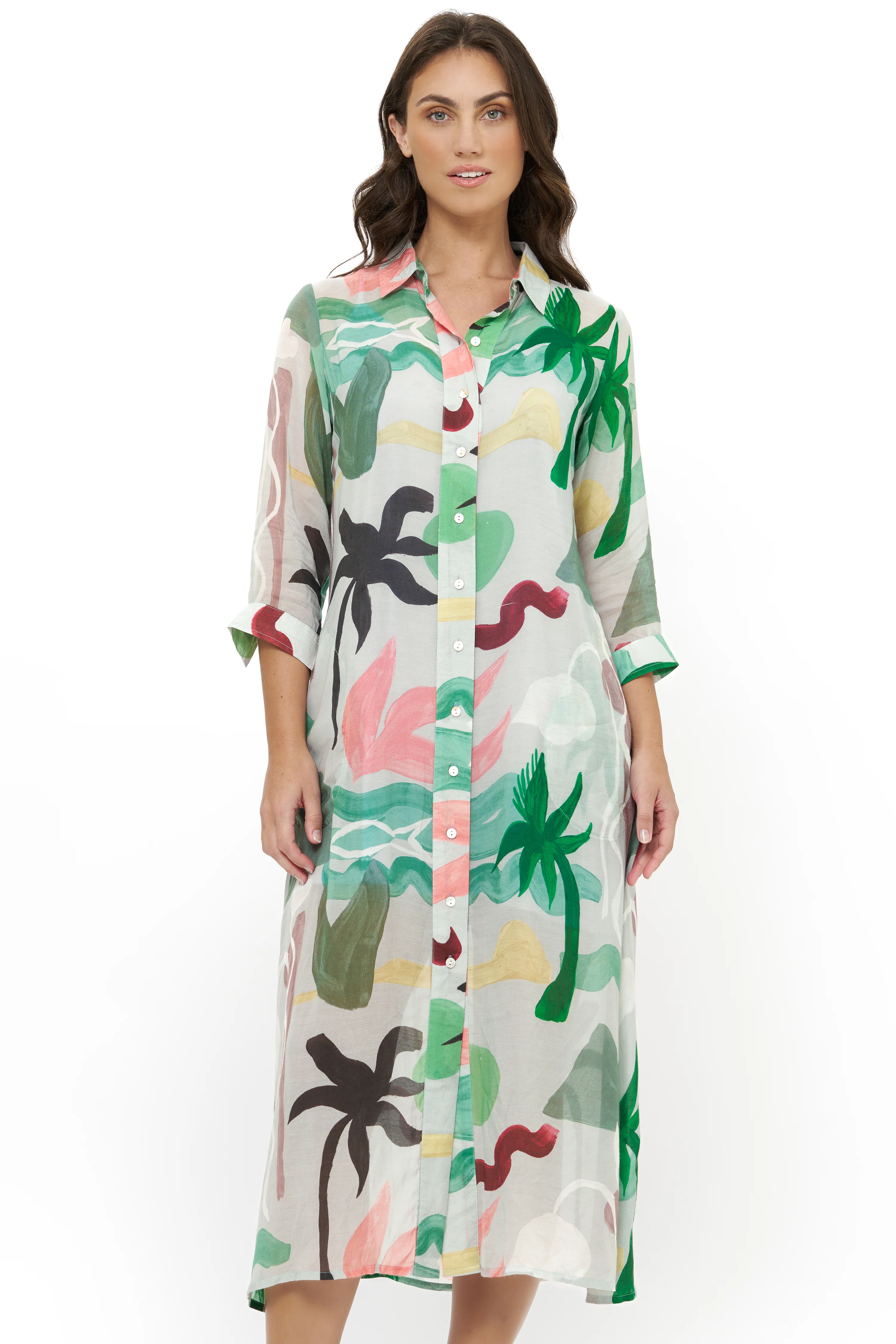 Shirt Dress Midi- Paradiso Petal - Image 7