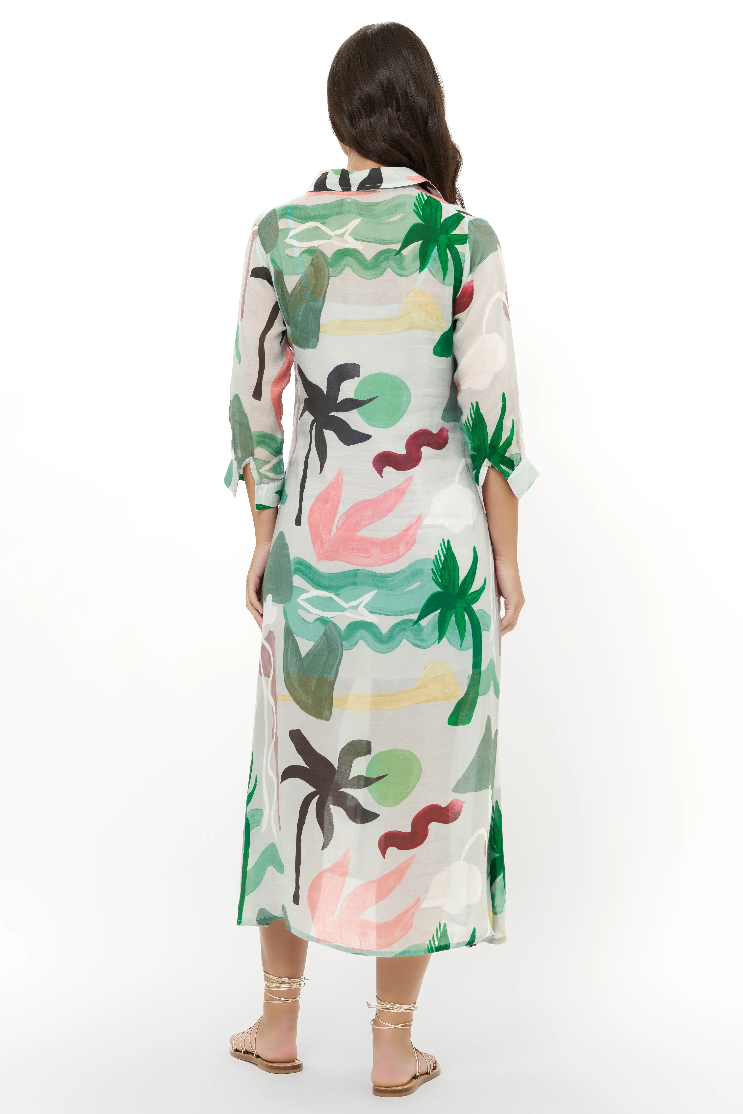 Shirt Dress Midi- Paradiso Petal - Image 8