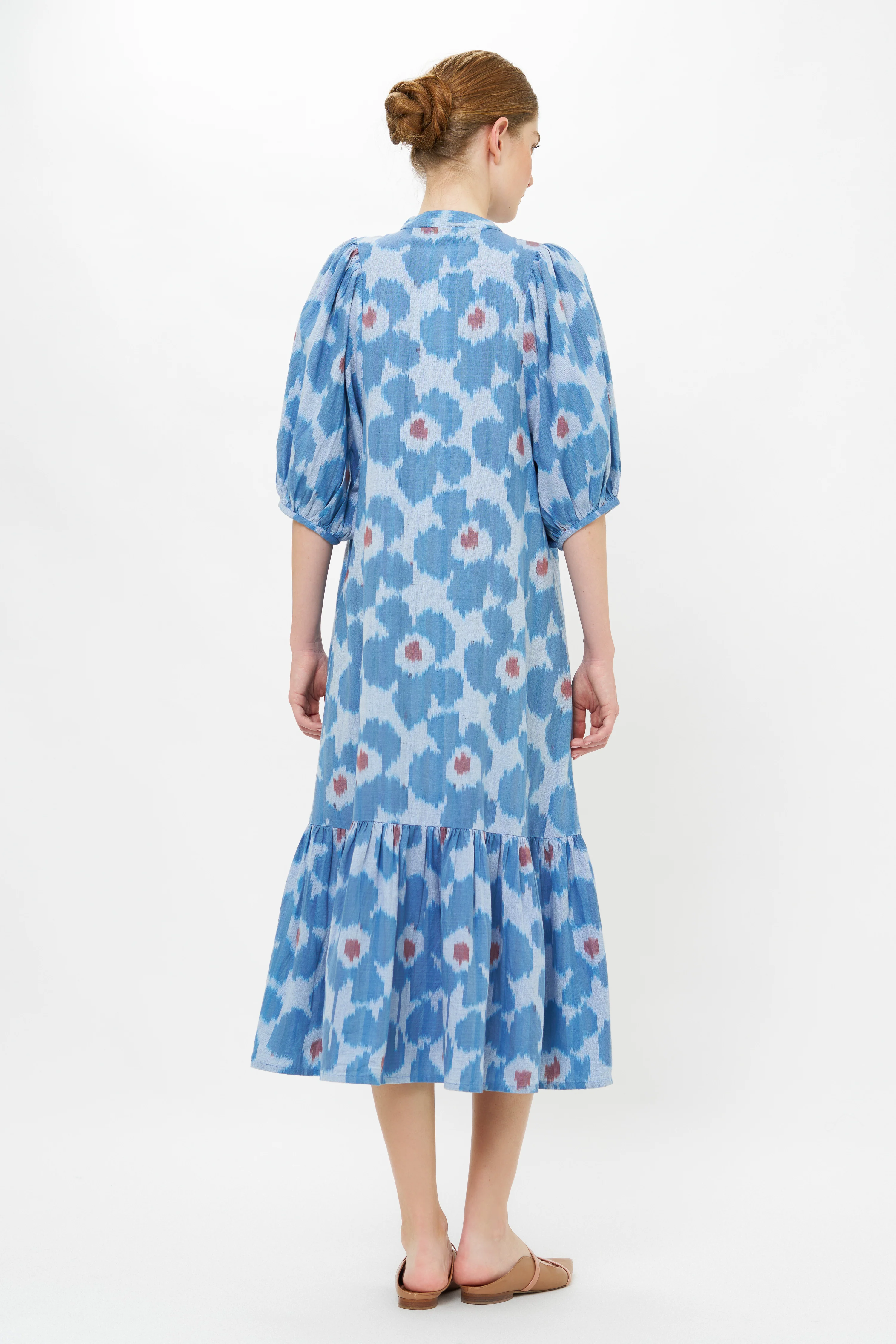 Button Puff Midi- Jinja Blue - Image 8