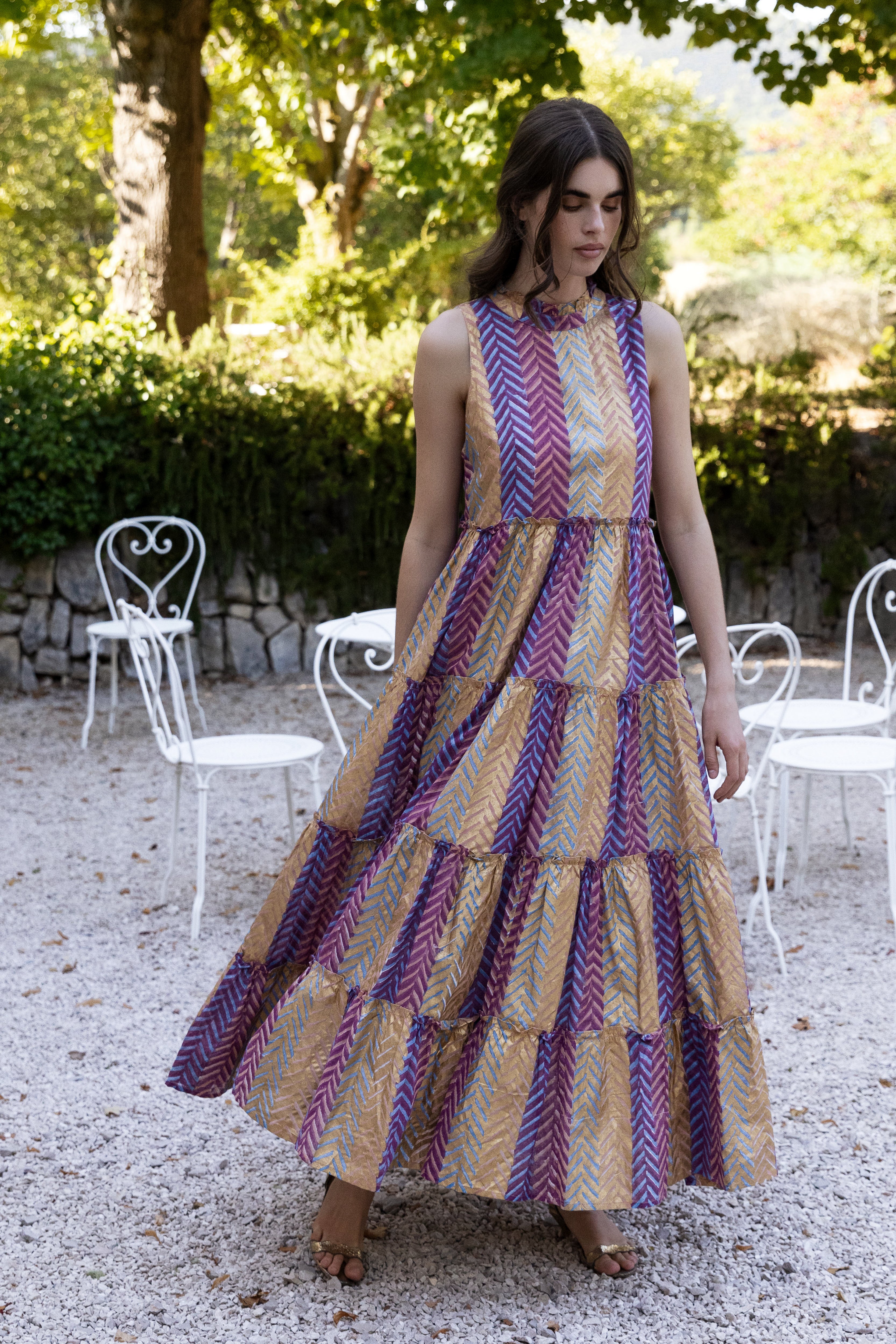 Ruffle Tiered Maxi- Torino Blue - Image 3