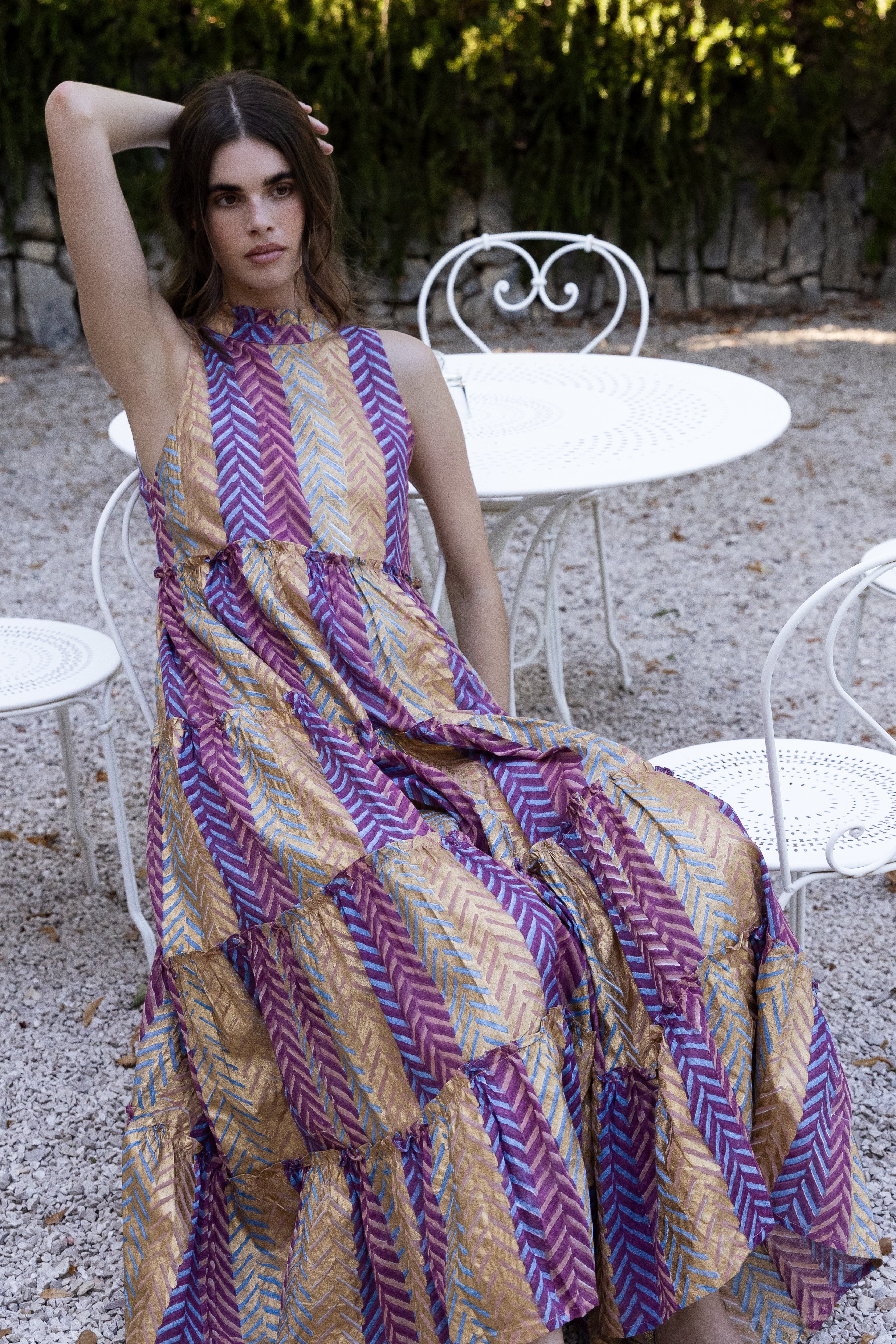 Ruffle Tiered Maxi- Torino Blue - Image 5