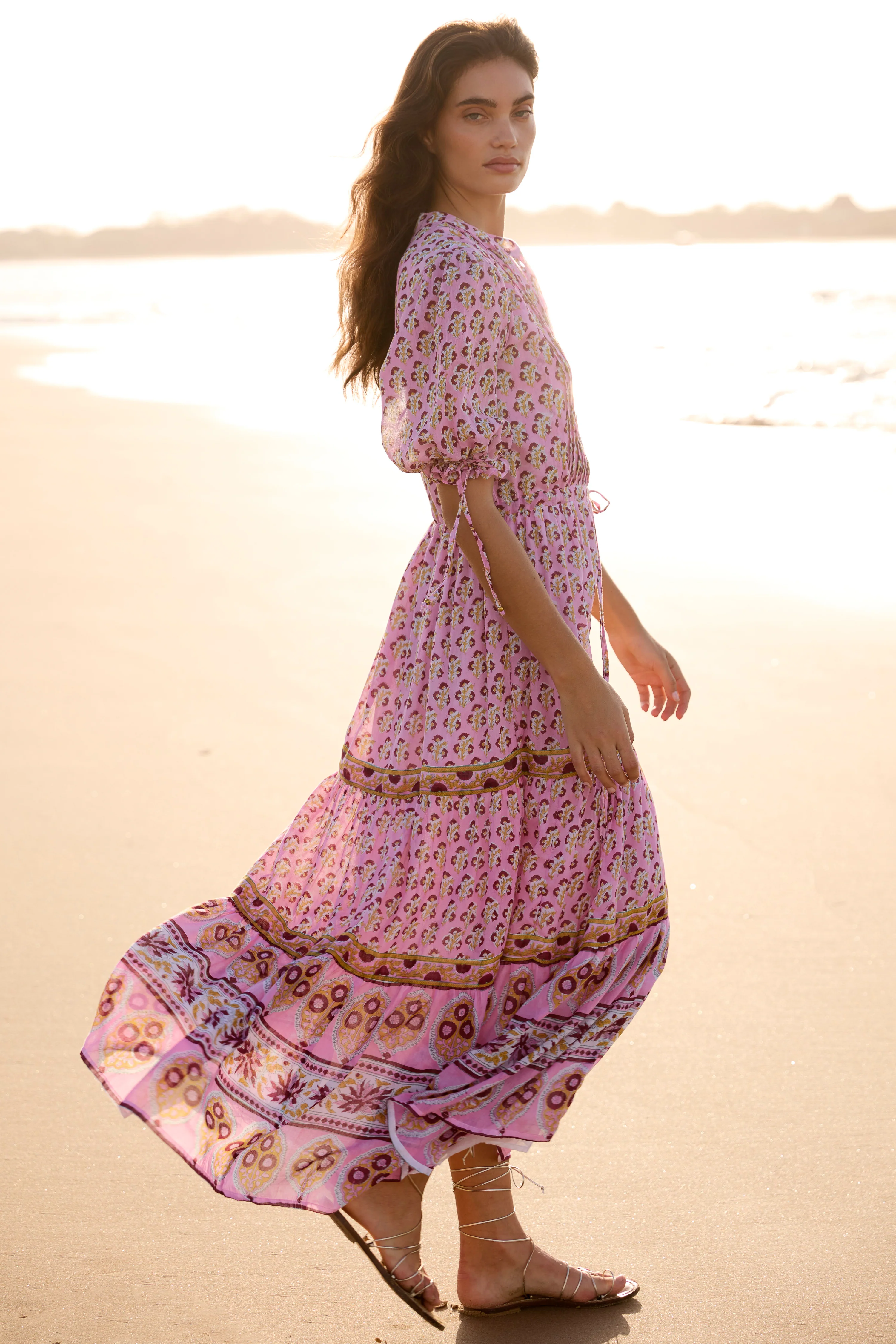 Cinched Pintuck Maxi- Riad Rhubarb - Image 6