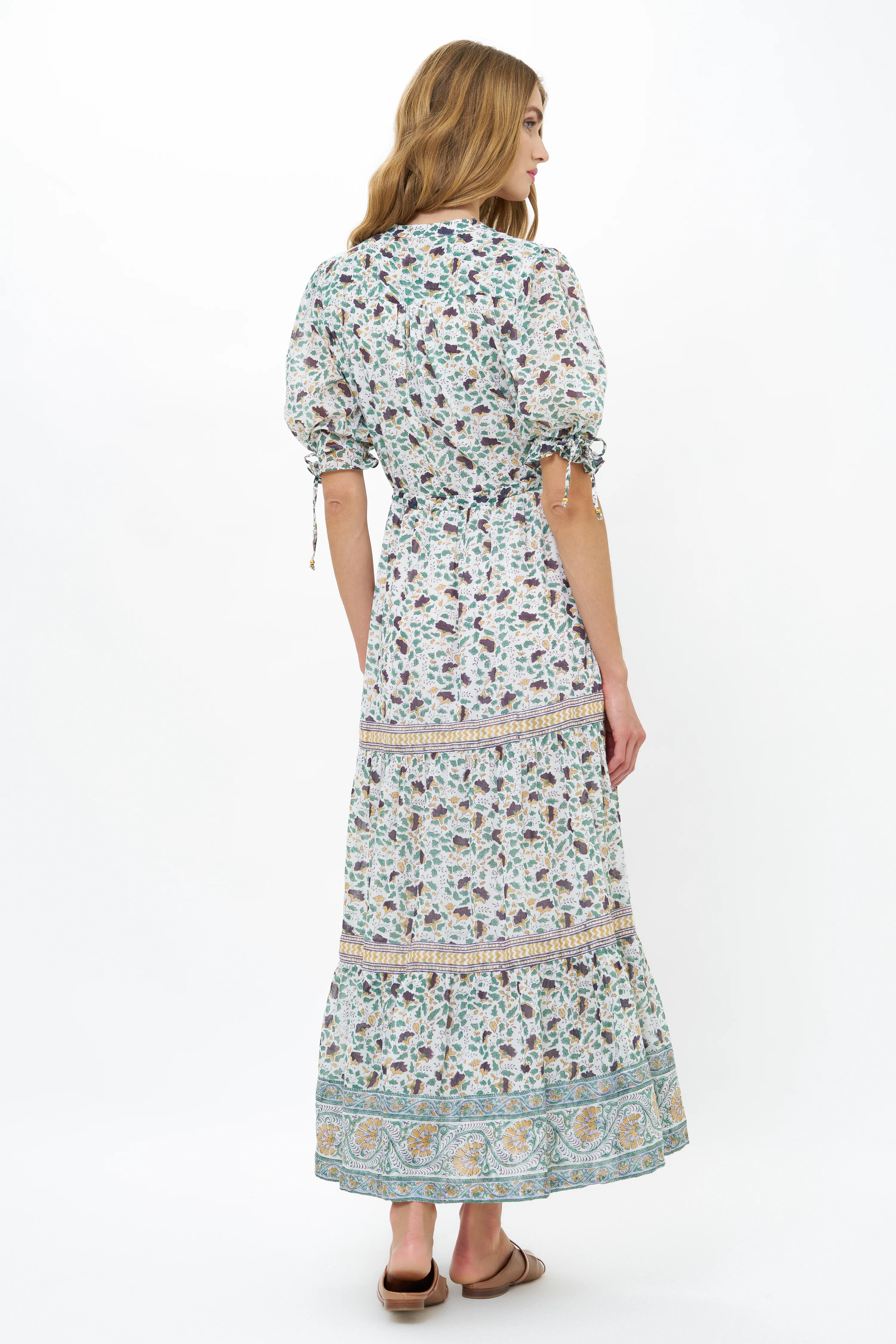Cinched Pintuck Maxi- Cotswold Green - Image 7