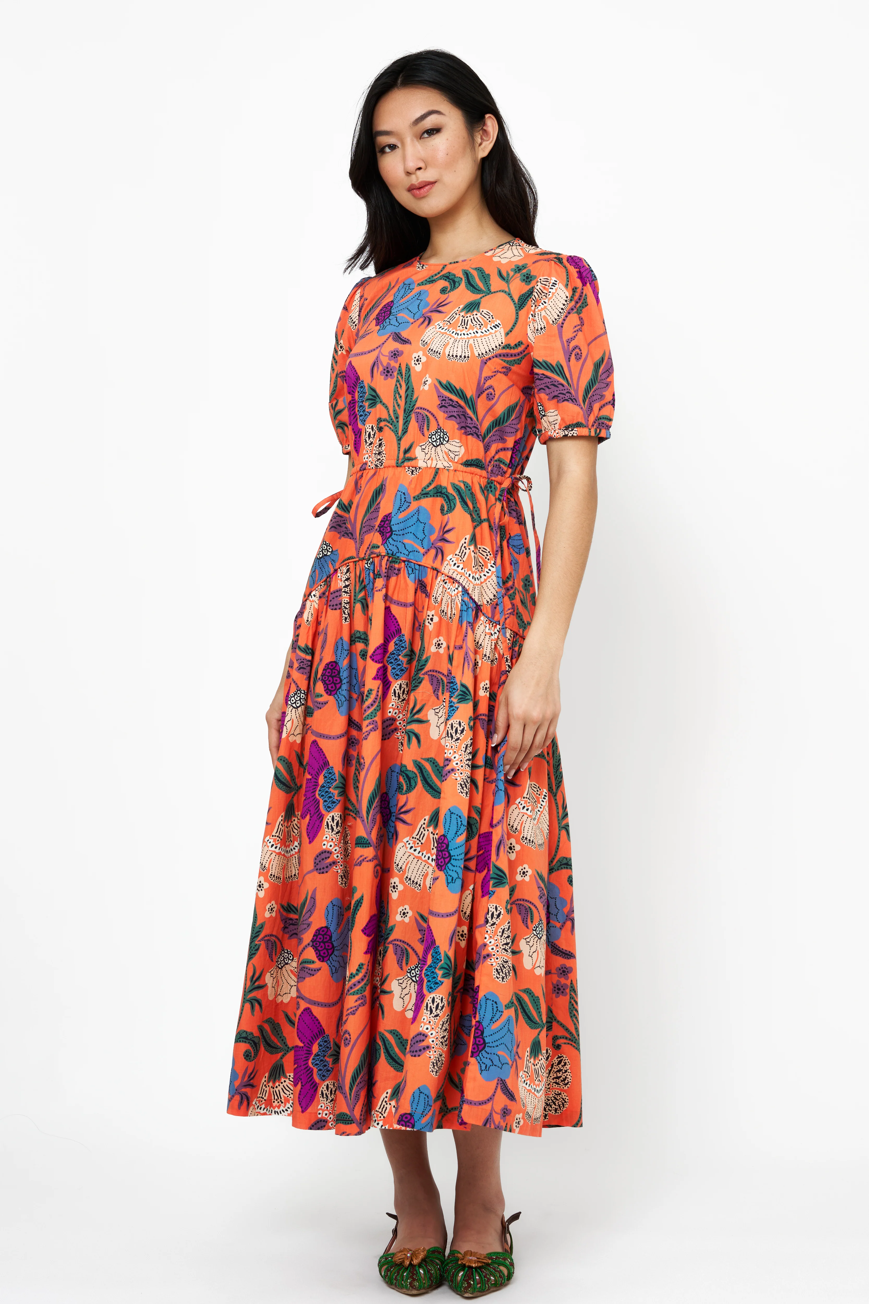 Cinched Waist Puff Maxi- Turin Red - Image 7