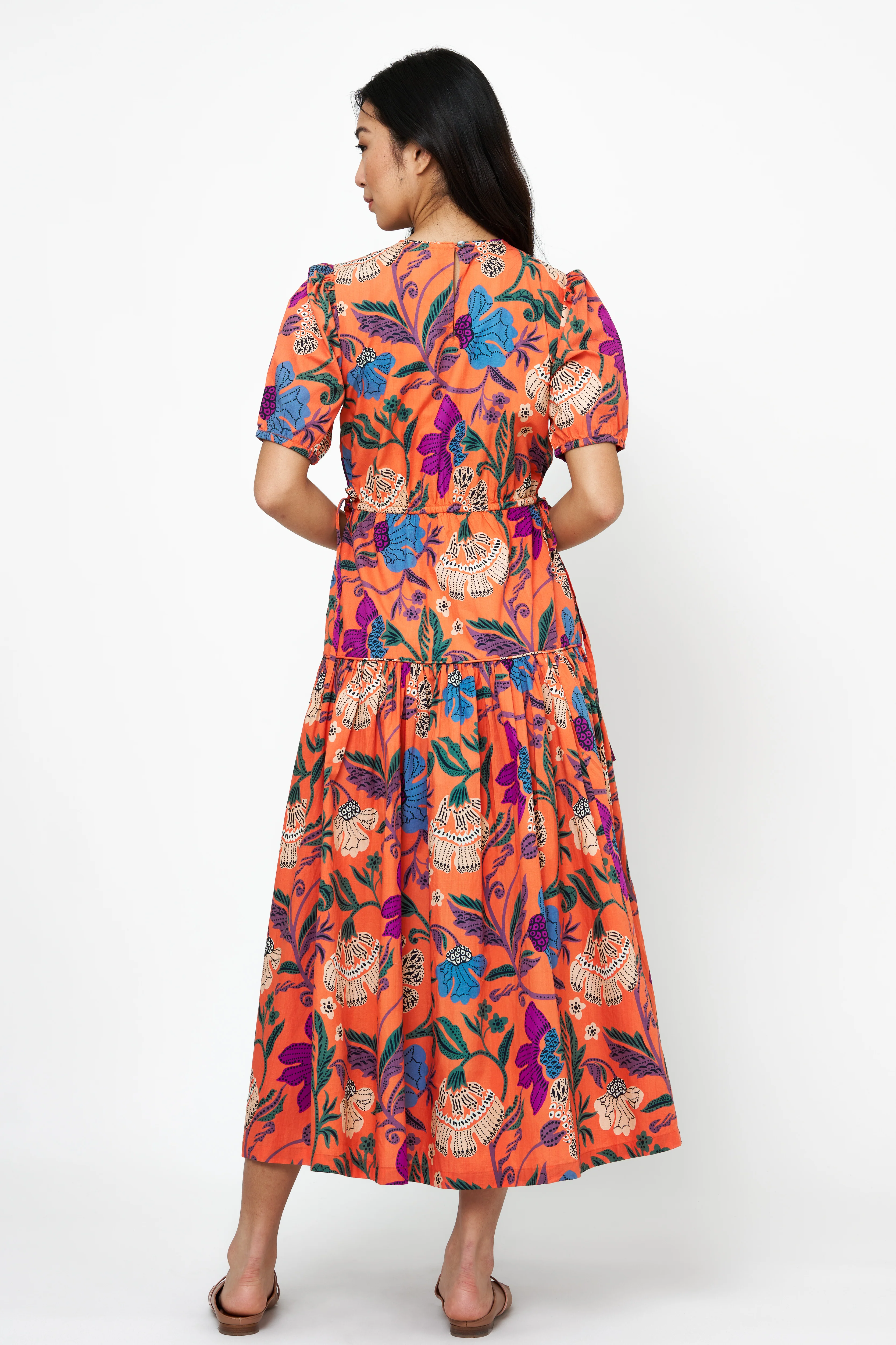 Cinched Waist Puff Maxi- Turin Red - Image 9