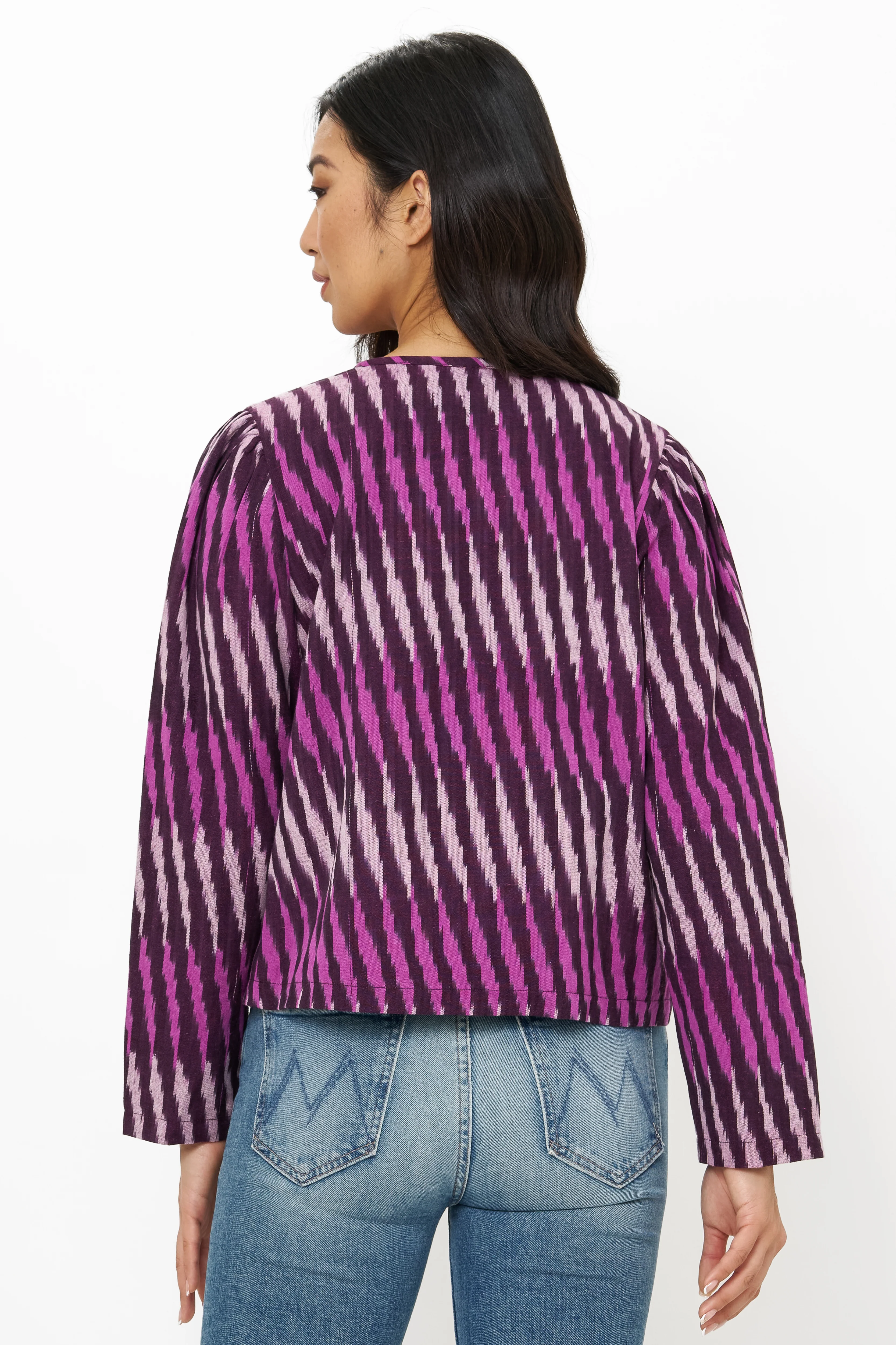 Crew Neck Jacket- Ikat Purple - Image 3