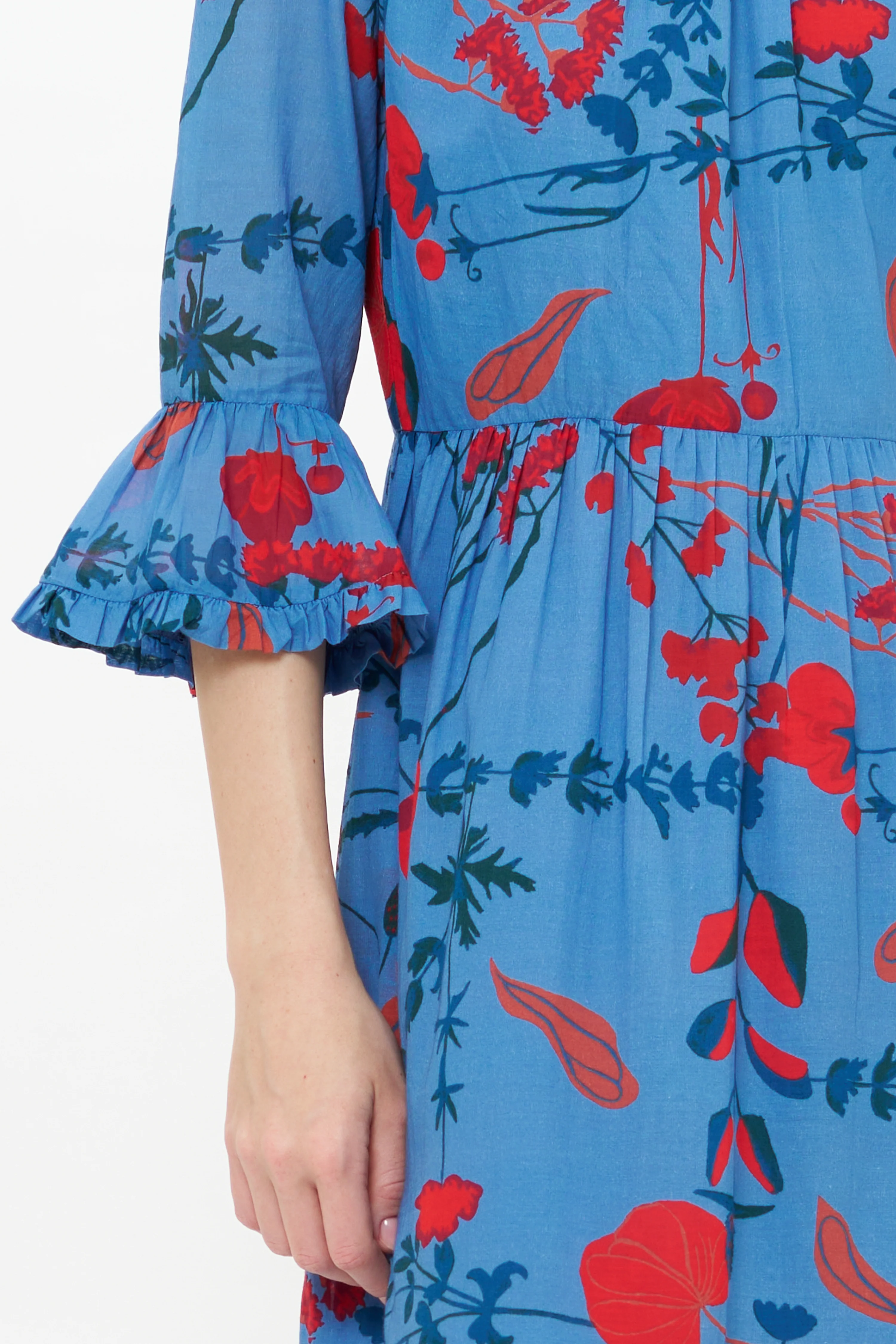 High Neck Bell Maxi- Bartram Blue - Image 9